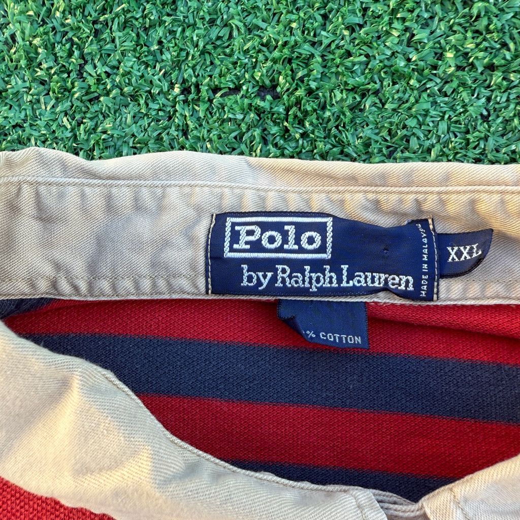 Polo Ralph Lauren Vintage Polo Ralph Lauren XXL Rugby Shirt Red Navy Stripes Size US XXL / EU 58 / 5 - 2 Thumbnail