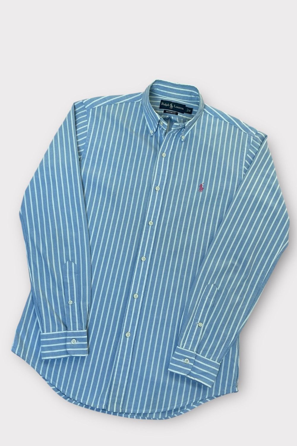 green emerald velvet dress Custom Fit Striped Oxford Dress Shirt in Sky | Polo Ralph Lauren main image 1