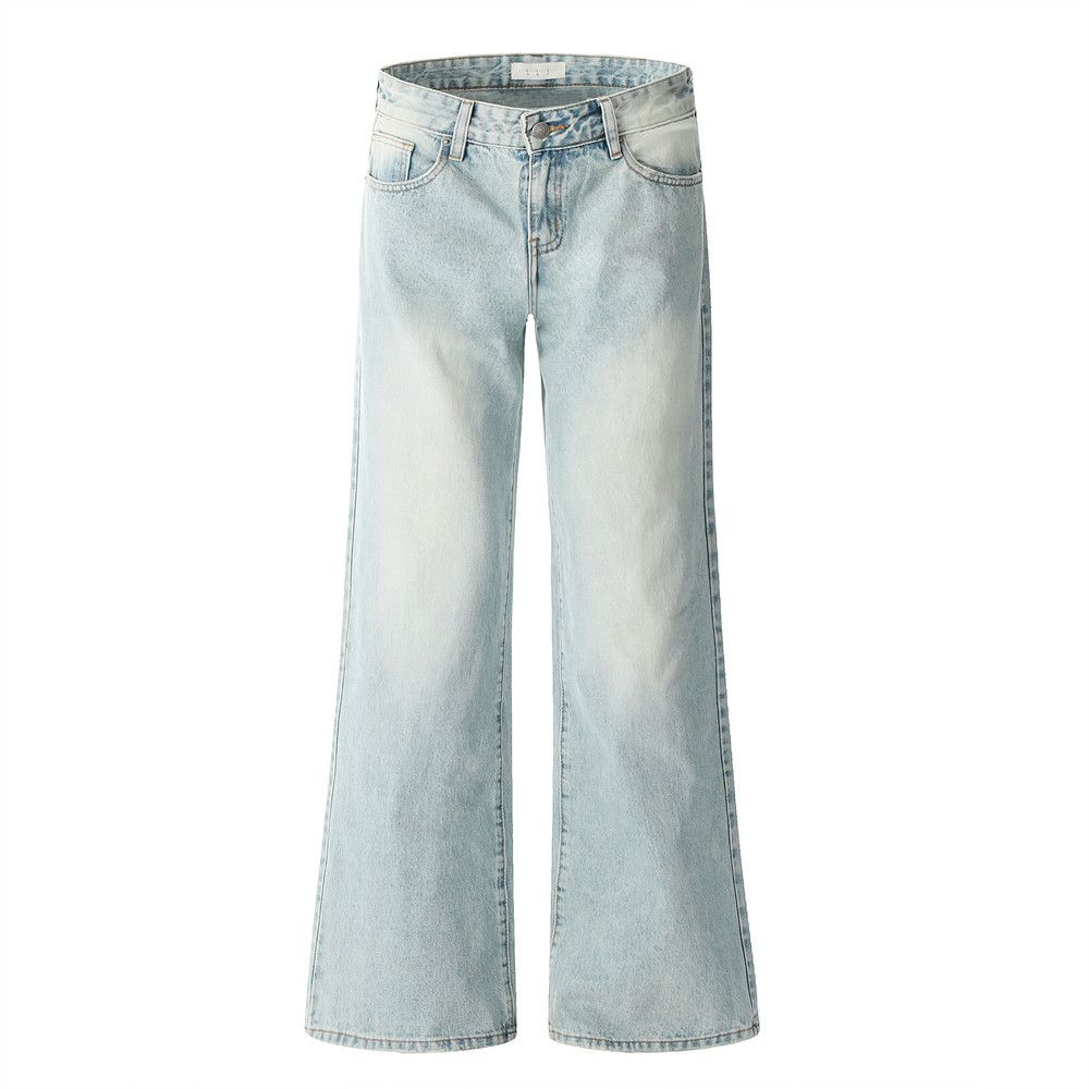 Men's all-match loose distressed washed flared jeans