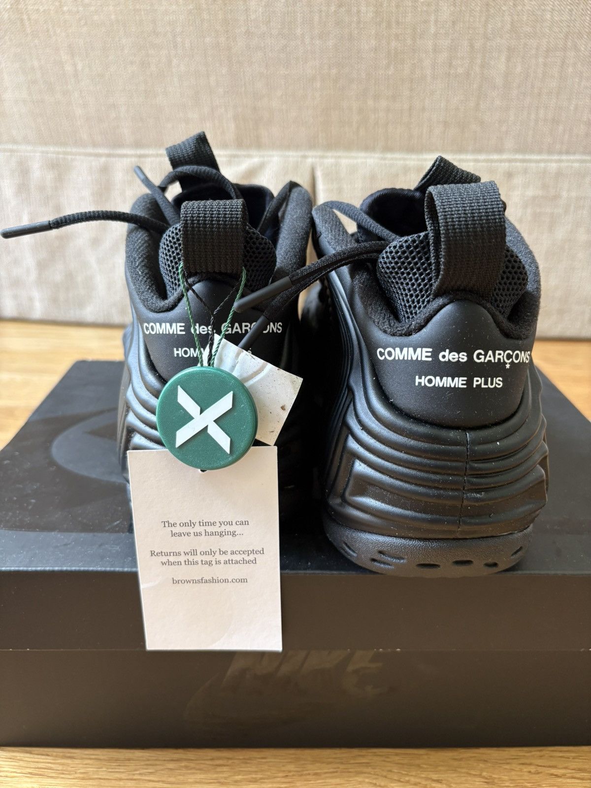 Comme des Garcons × Nike Sz 10 Comme des Garçons x Nike Air Foamposite One Black CDG Size US 10 / EU 43 - 7 Thumbnail
