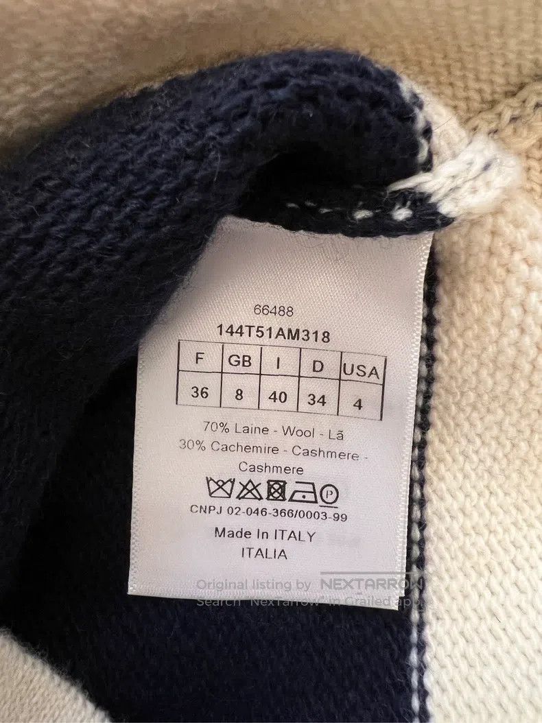 Dior Dior Navy collar striped sleeveless wool knitted vest Size XS / US 0-2 / IT 36-38 - 5 Thumbnail