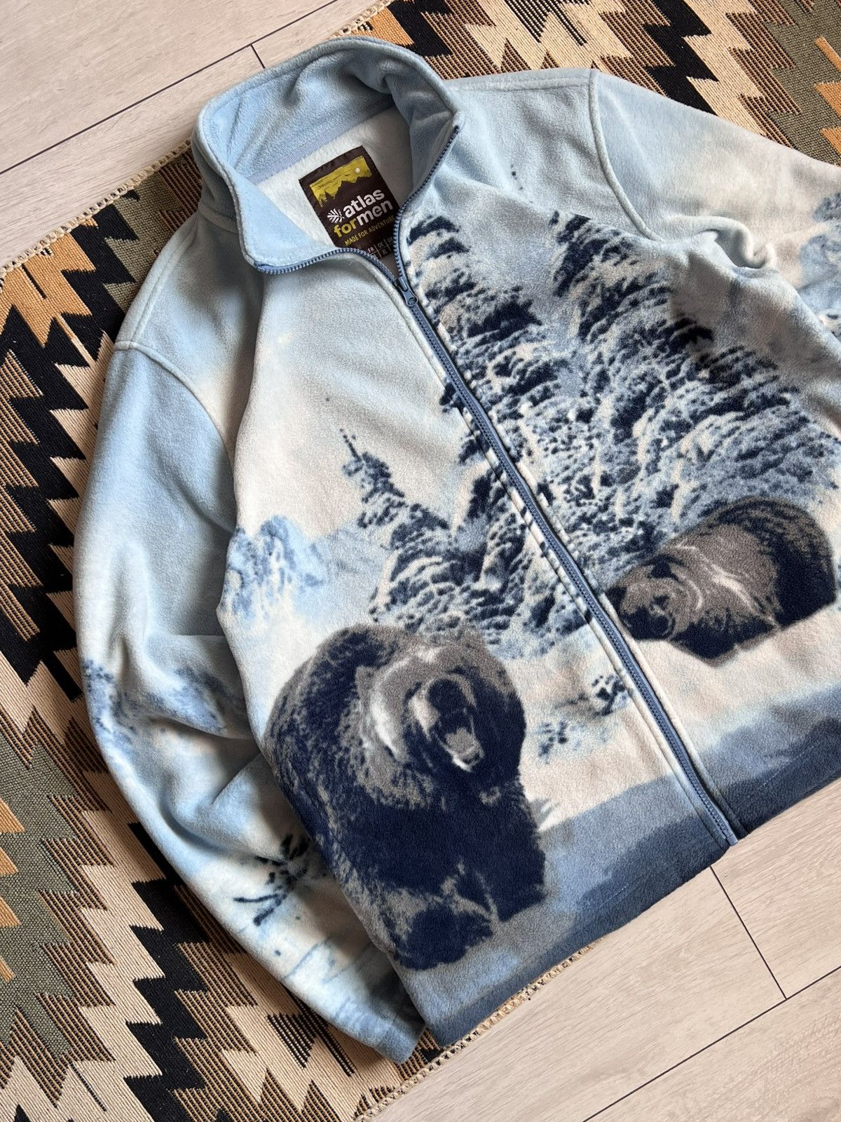 The Mountain × Vintage Vintage 00s Animal Bear Fleece Zip Sweater Jacket Size US XL / EU 56 / 4 - 2 Thumbnail