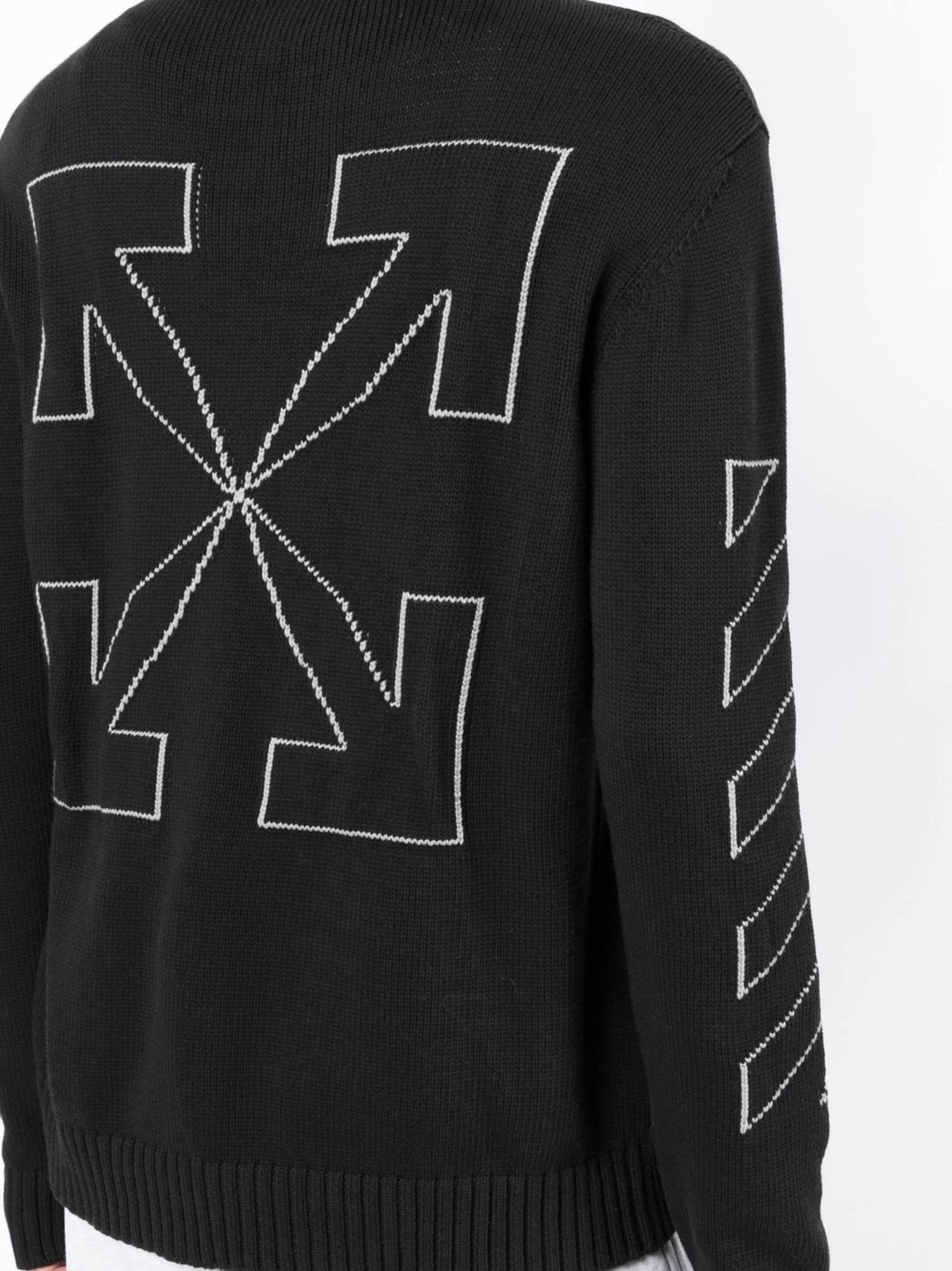 Off-White o1w1db10824 Diag Outline Knit Crewneck in Black Size US S / EU 44-46 / 1 - 5 Thumbnail