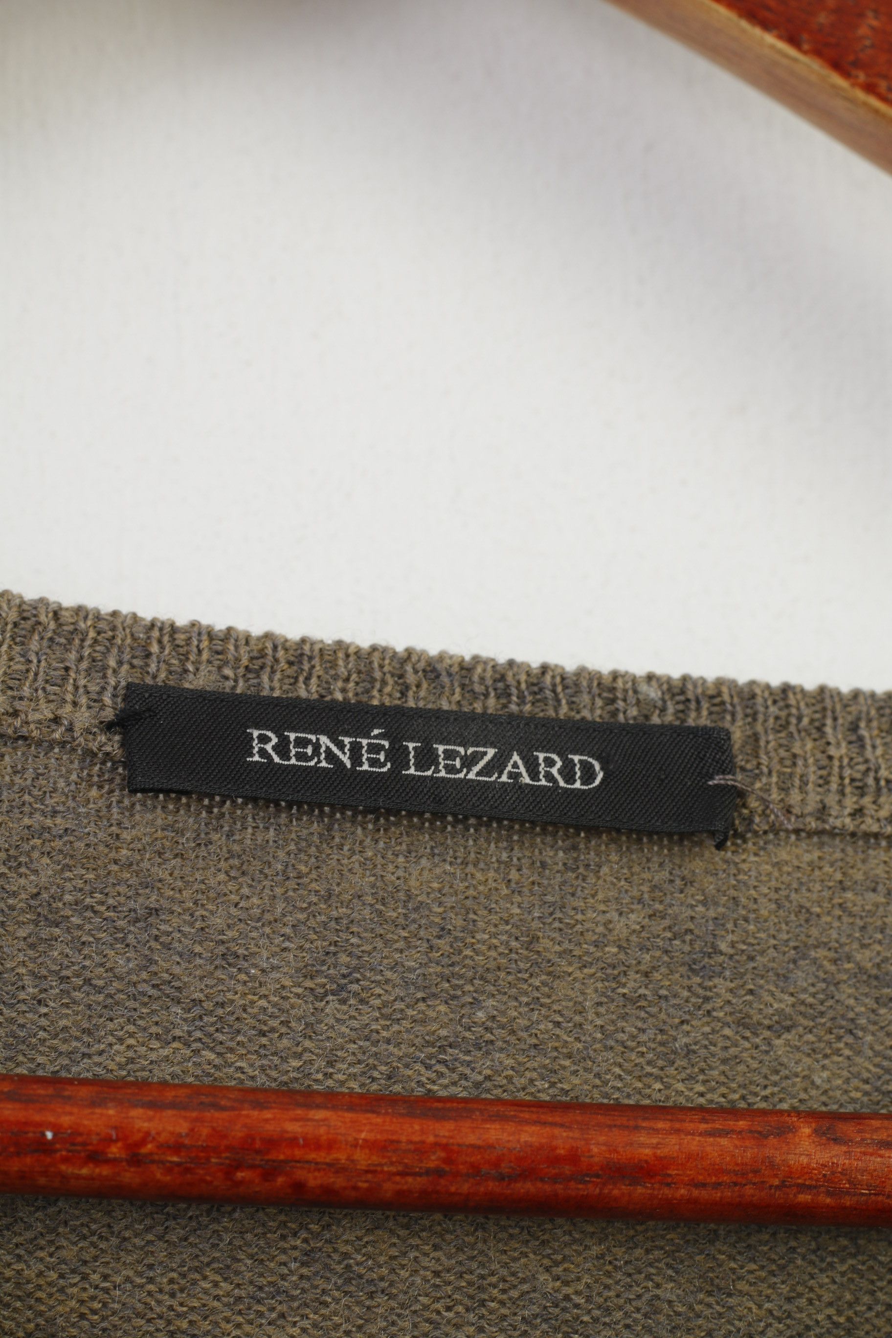 Vintage Rene Lezard Men 54 XL Jumper Brown Grey Merino Wool 10860 Size US XL / EU 56 / 4 - 4 Thumbnail