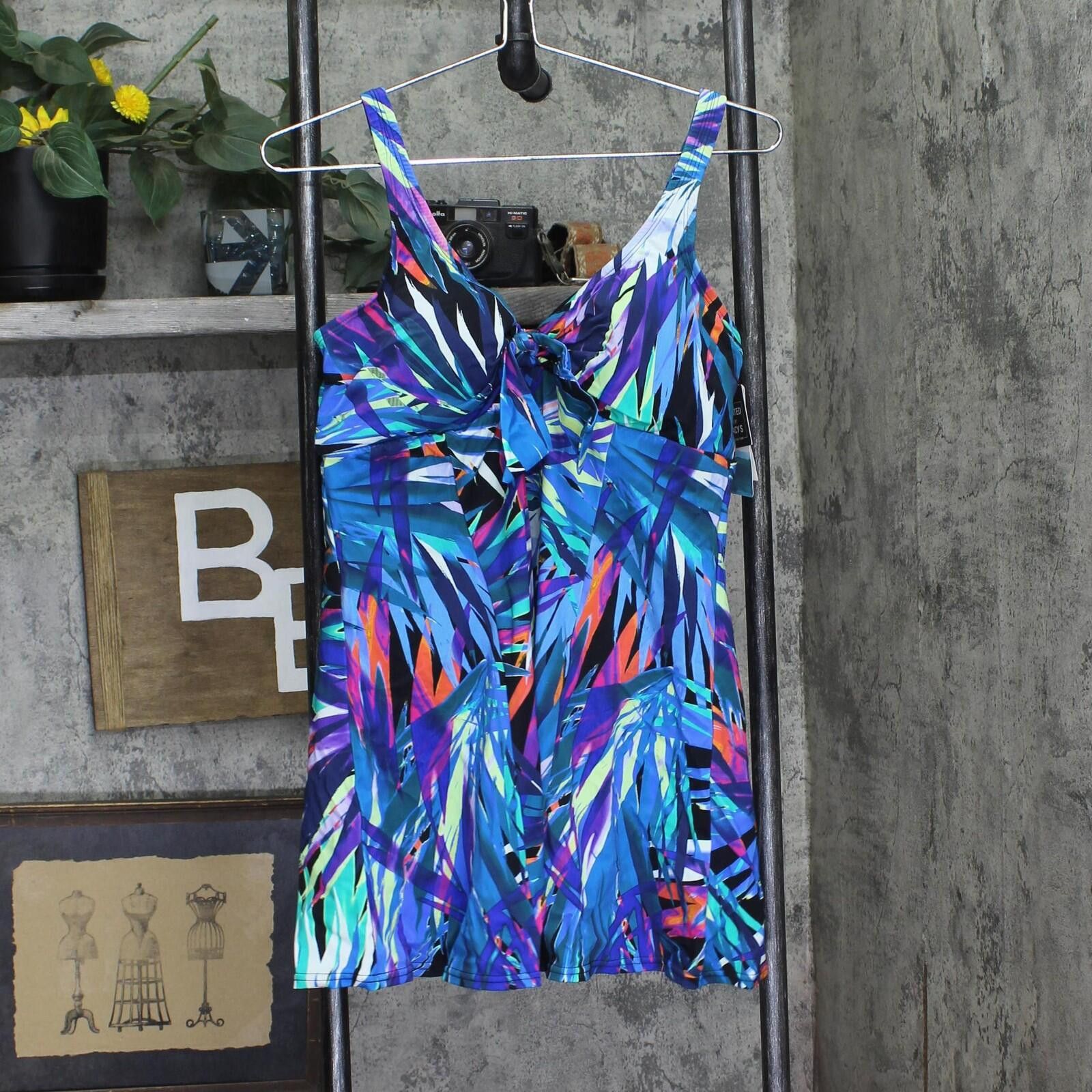 Other Nwt Swim Solutions Swim One Piece Dress Black / Multi 16 Size ONE SIZE - 1 Thumbnail