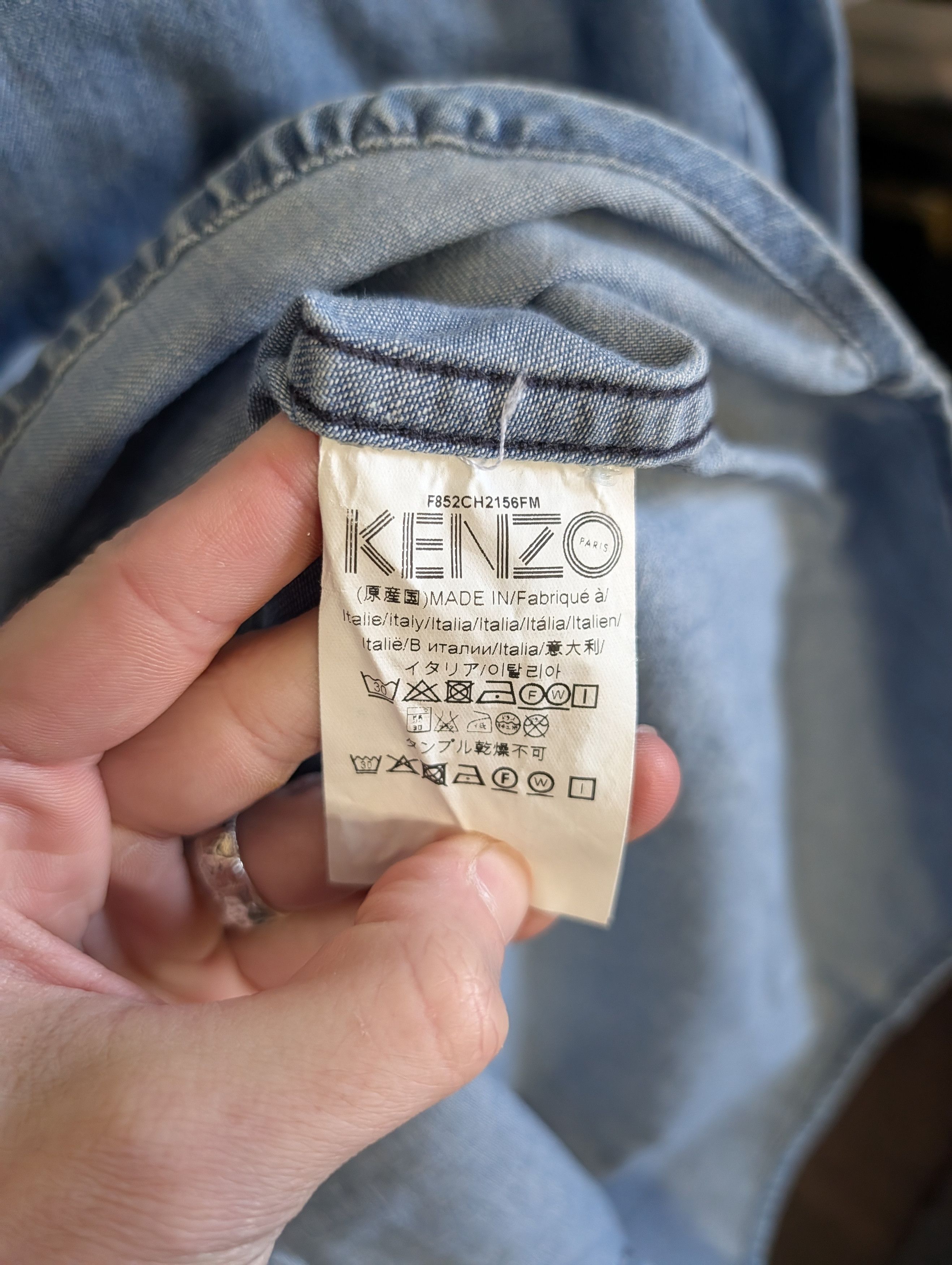 Kenzo Blue denim made in Italy HYPER RENEGADE snap shirt Size US S / EU 44-46 / 1 - 10 Thumbnail