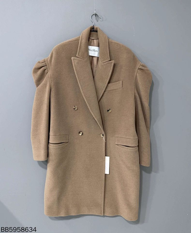 Max Mara Max Mara Brown camel hair lapel double-breasted puff sleev Size M / US 6-8 / IT 42-44 - 1 Thumbnail