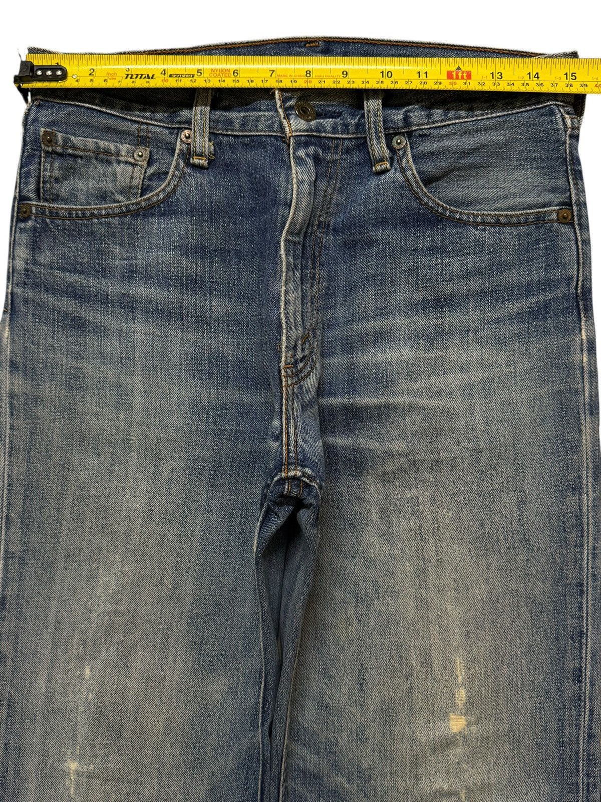 Levi's Vintage 90s Levis 502 Blue Faded Wash Distressed Regular Fit Size US 30 / EU 46 - 9 Thumbnail