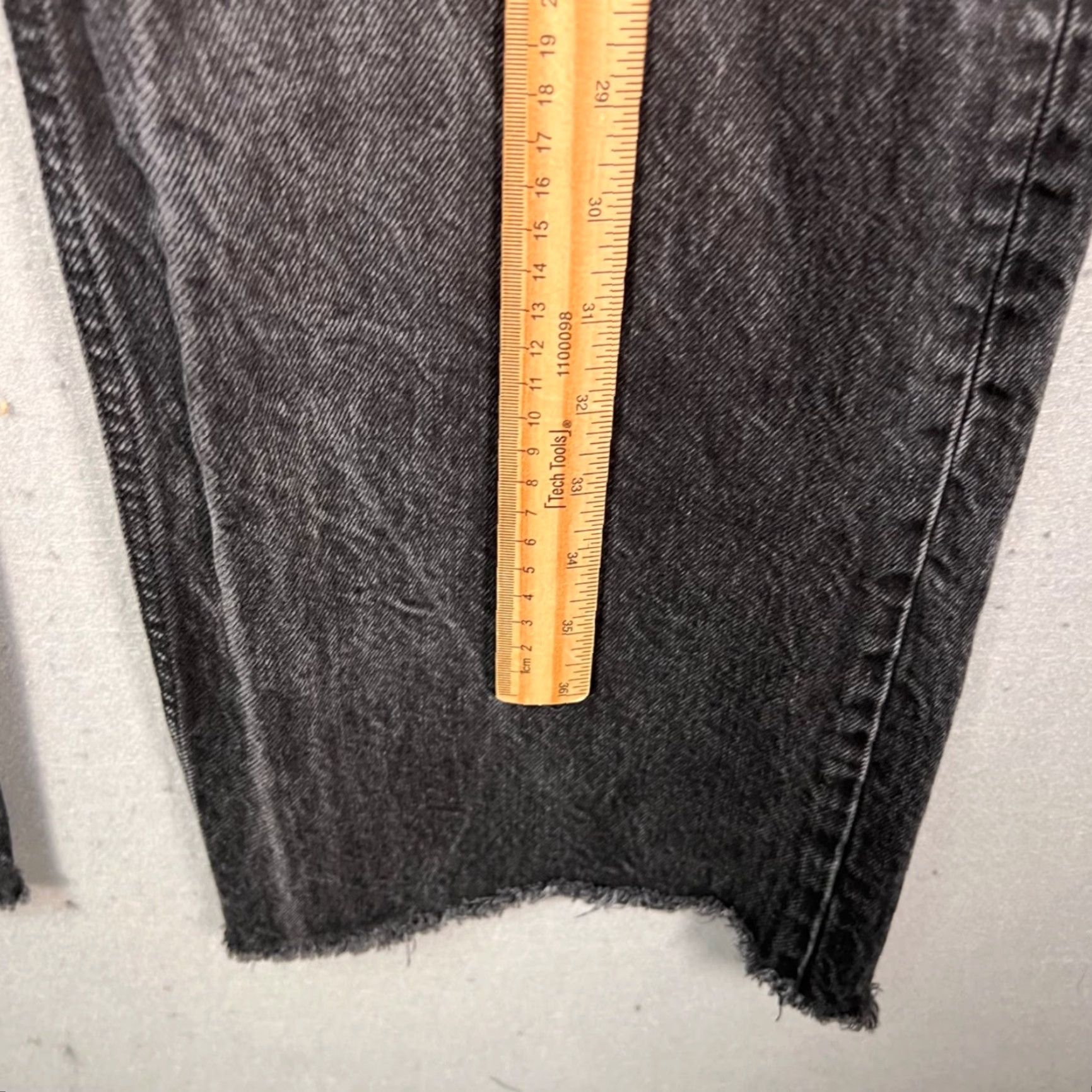 Zara Zara Womens Jeans Black High-Waisted Straight-Leg Frayed Hem 6 Denim Cotton Rise High Vintage Womens Jeans Size 28" / US 6 / IT 42 - 5 Thumbnail