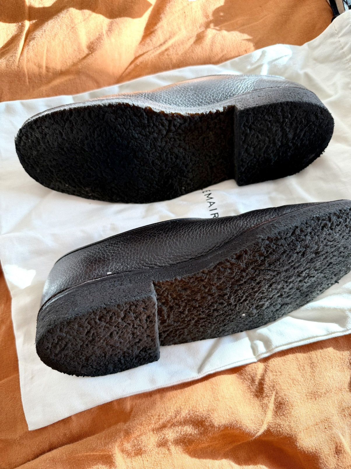 Lemaire Lemaire Dark Brown Crepe Loafers US8.5 Size US 8.5 / EU 41-42 - 2 Thumbnail