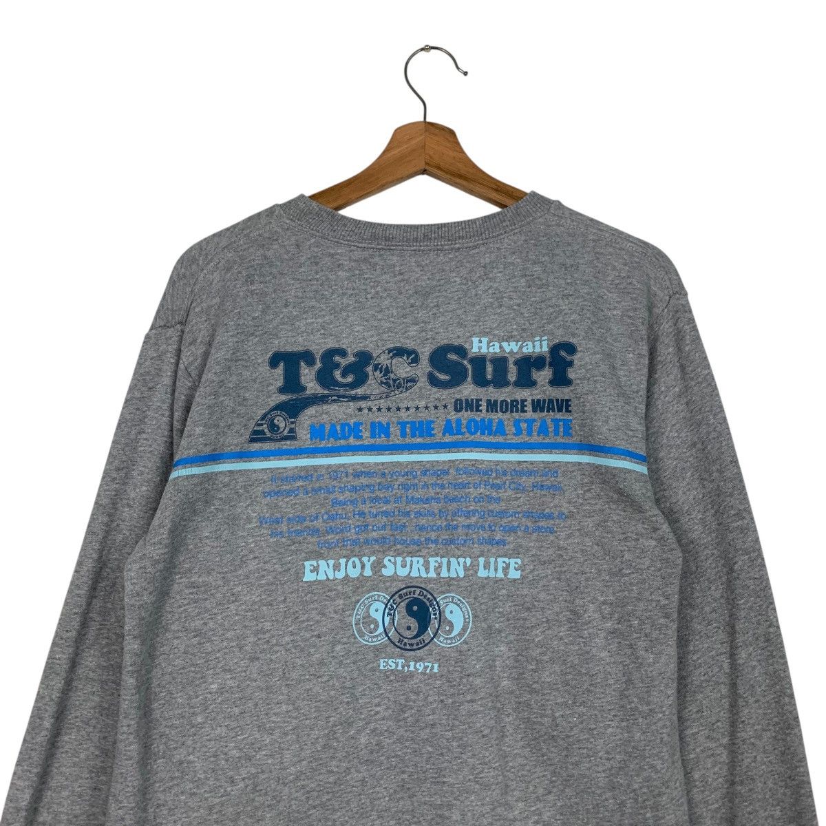 Japanese Brand T&C SURF Designs Big Logo Crewneck Sweatshirt #3632-C166 Size US M / EU 48-50 / 2 - 2 Thumbnail