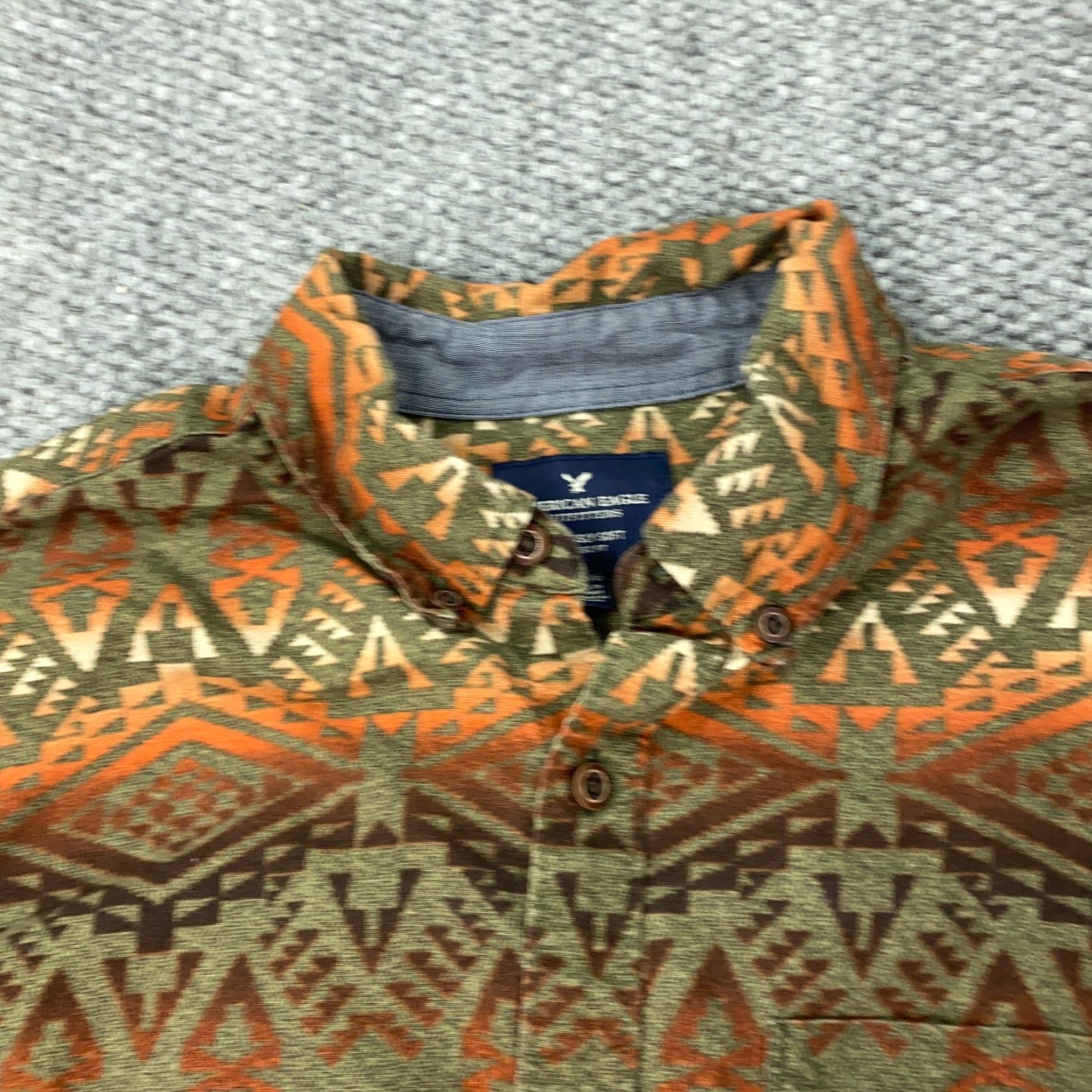 American Eagle Outfitters VINTAGE American Eagle Men’s Button-Up Shirt Large Brown Geometric Aztec Southwest Casual Size US L / EU 52-54 / 3 - 3 Thumbnail