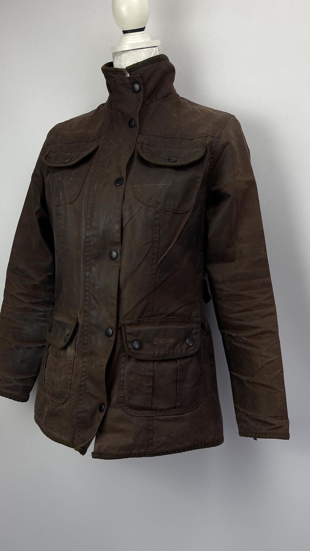 Barbour × Vintage Barbour Brown Wax Ladies Utility Jacket Size S / US 4 / IT 40 - 3 Thumbnail