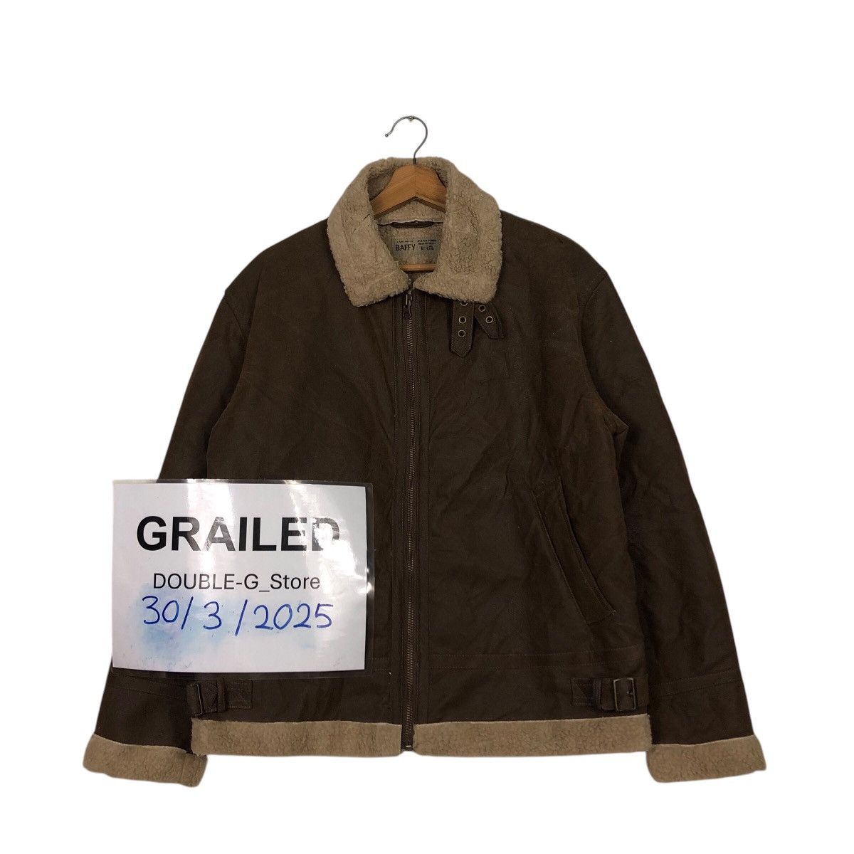 Japanese Brand 📌Vintage Leather Jacket Baffy Shearling Blanket B3 Design Size US M / EU 48-50 / 2 - 1 Thumbnail
