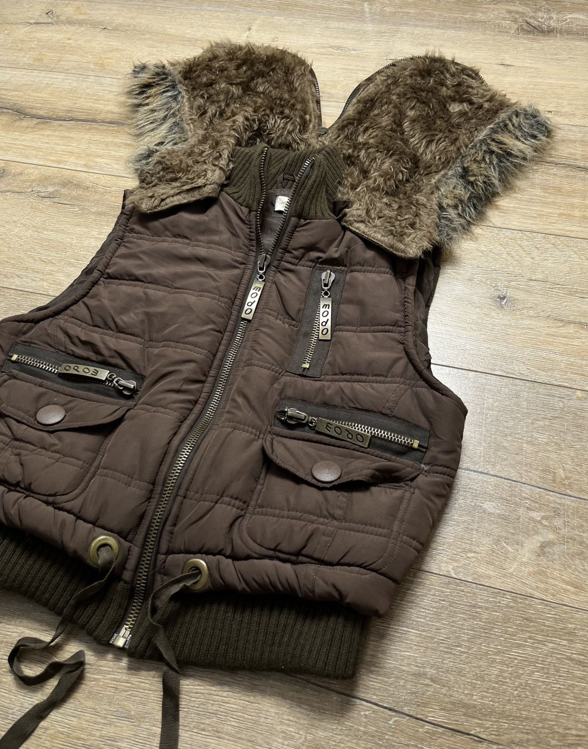 Hysteric Glamour Avant Garde Y2K Fur Hood Zip Vest 00s Size US S / EU 44-46 / 1 - 4 Thumbnail