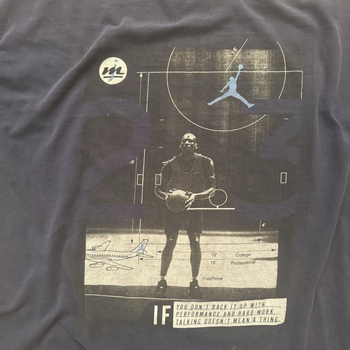 Nike × Stussy Vintage 90s Made In USA Blue Jordan Nike Graphic Tee XL Size US L / EU 52-54 / 3 - 19 Thumbnail