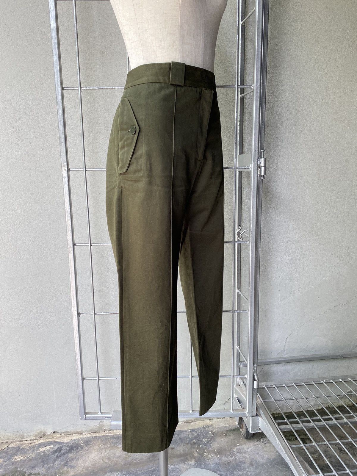 Celine Old Celine military formal flare pants dark green Size 25" / US 0 / IT 36 - 16 Thumbnail