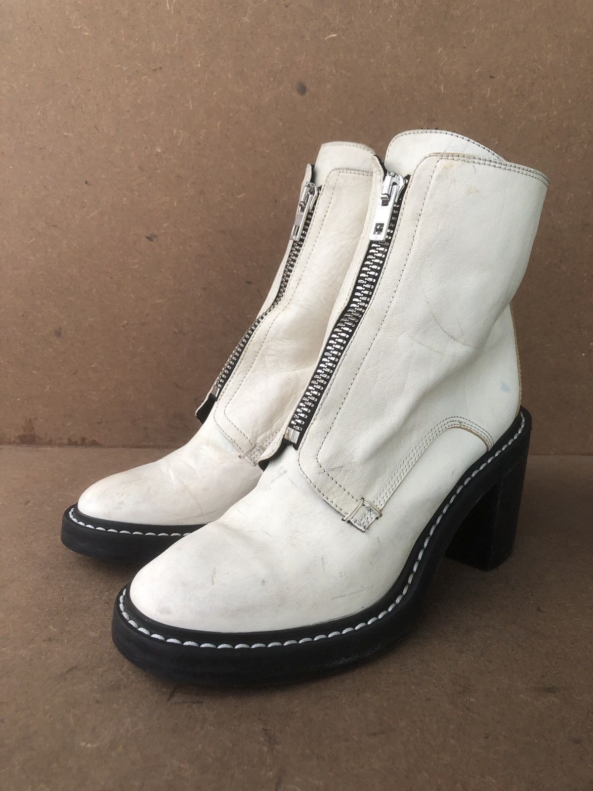 Rag & Bone Rag & Bone White Leather Women’s Boots Size 40 Size US 10 / IT 40 - 1 Thumbnail