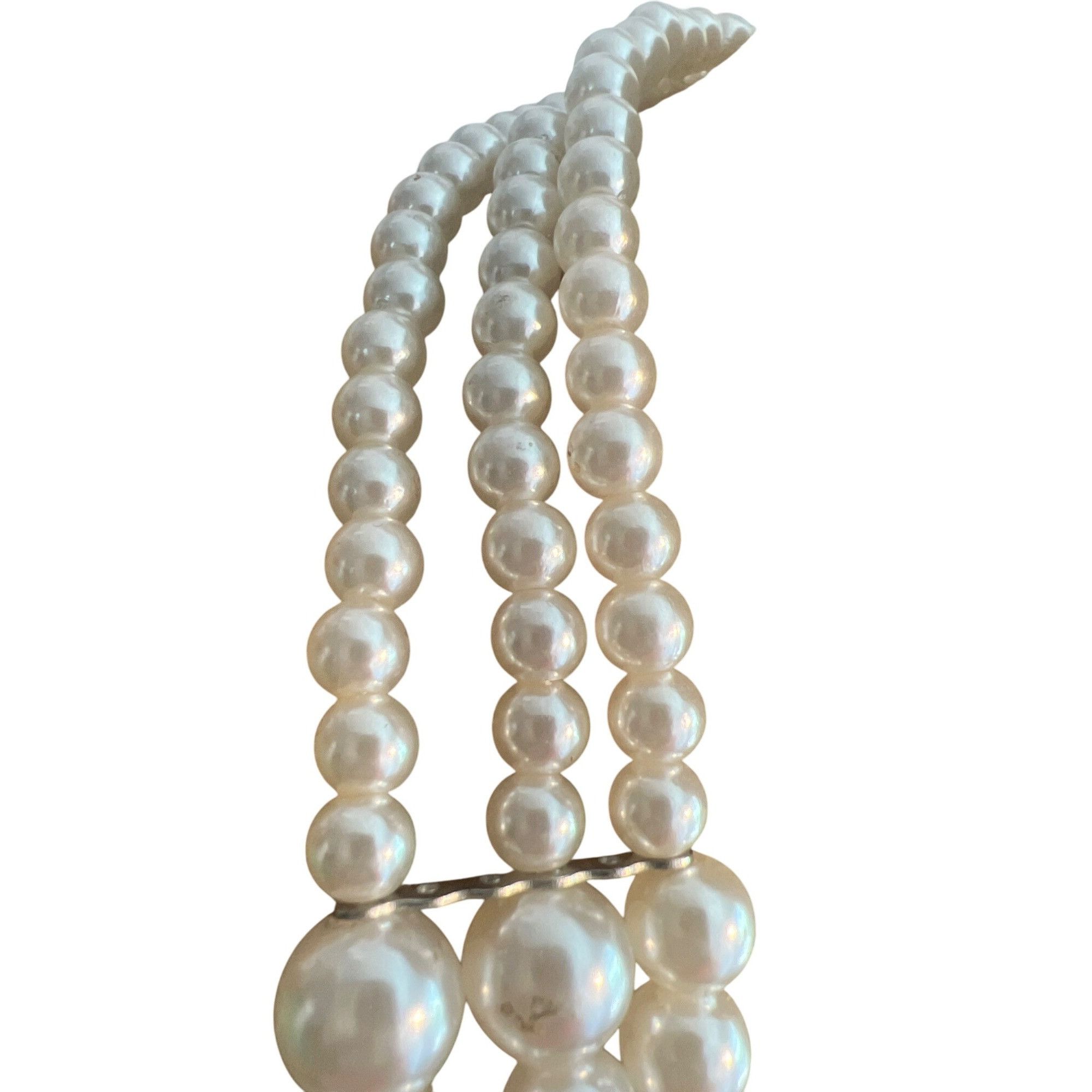 Other Elegant Multi-Strand White Gray Faux Pearl Bead Statement Ne Size ONE SIZE - 3 Thumbnail