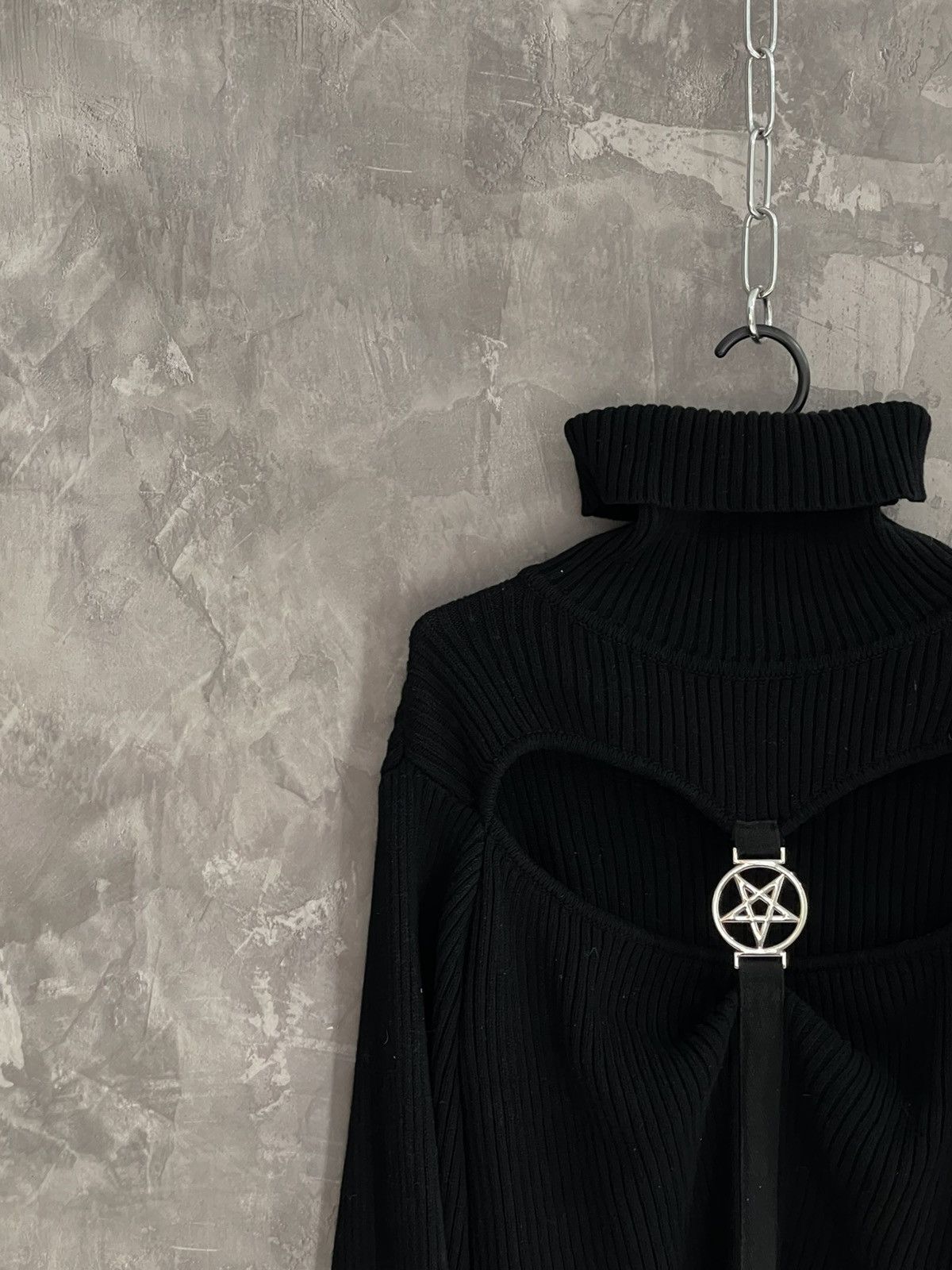 Hysteric Glamour Y2K Goth Style Avant Garde Killstar Turtleneck Sweater Size L / US 10 / IT 46 - 3 Thumbnail