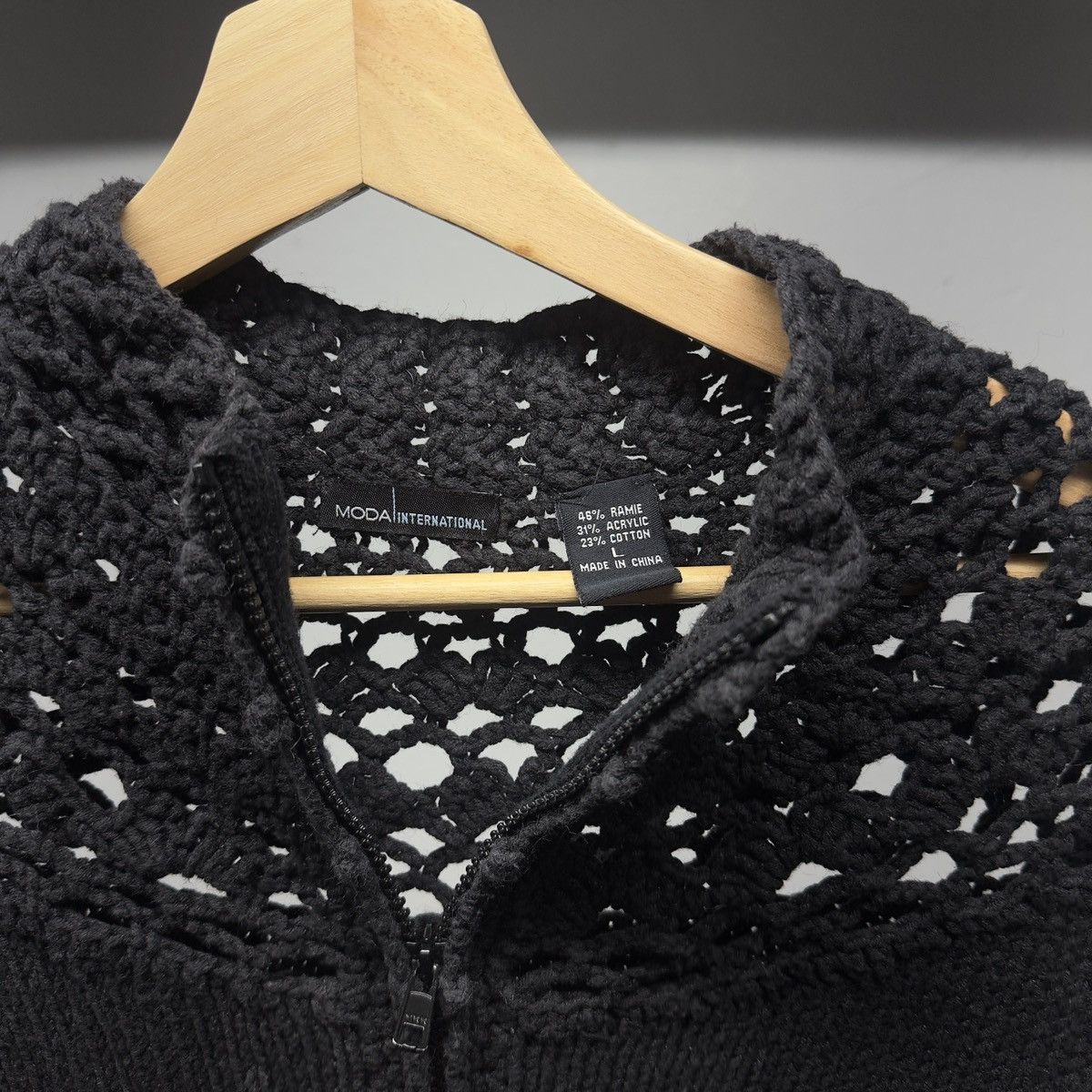 Vintage Vintage Crochet Yoke Lace Mock Neck Knit Sweater ERD Grunge Size L / US 10 / IT 46 - 5 Thumbnail
