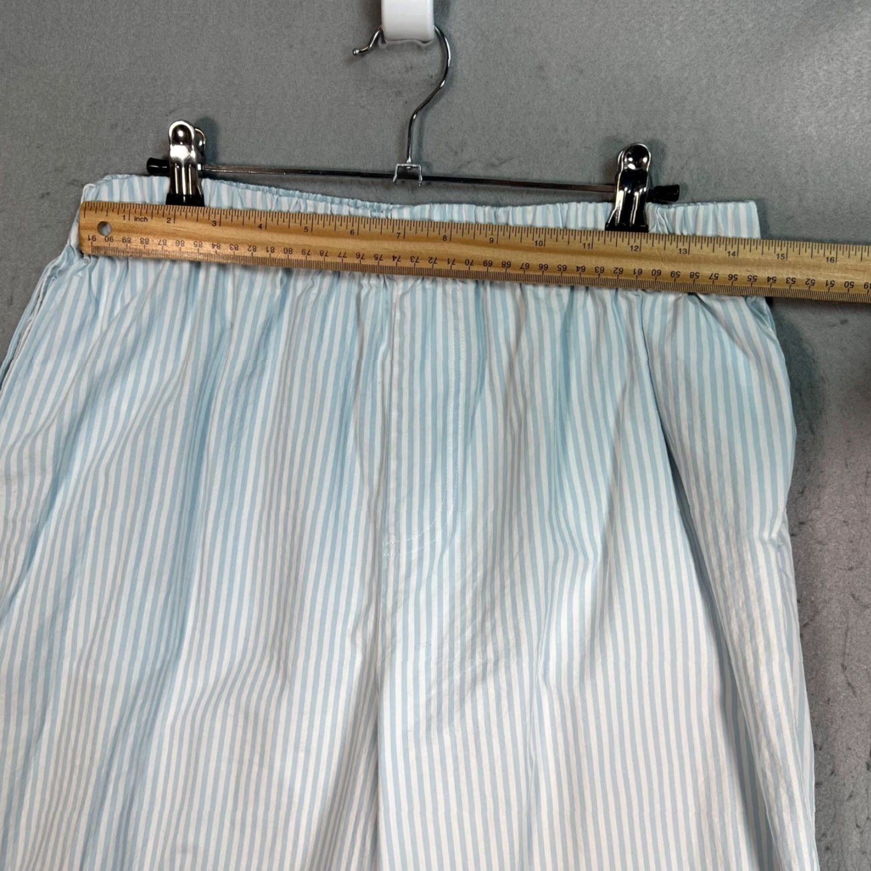 Vintage Lovers + Friends Womens Pants Blue White Striped Cotton Wide-Leg Ankle 30in Inseam M Medium 28in Waist Womens Size 32" / US 10 / IT 46 - 5 Thumbnail