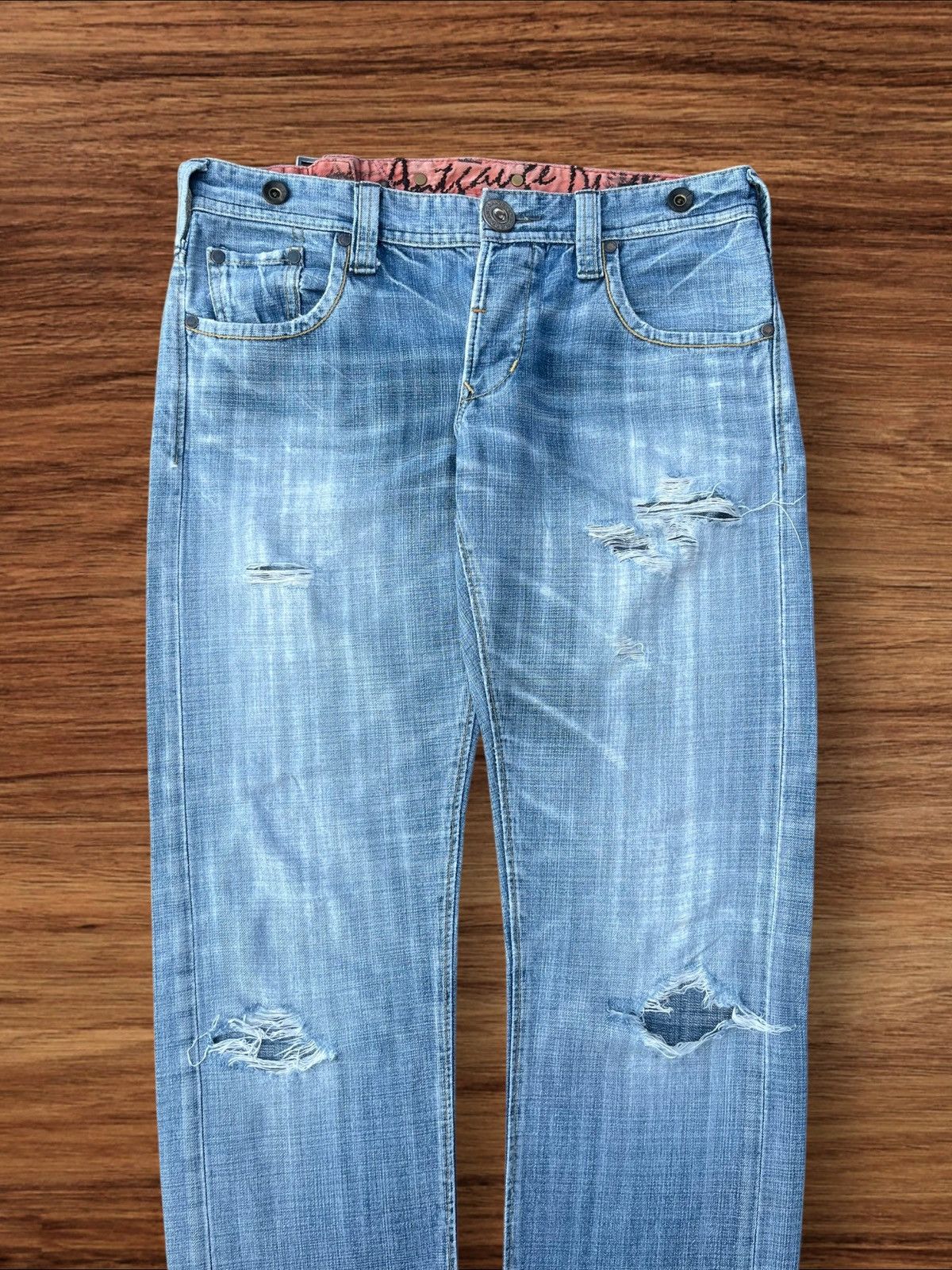 Japanese Brand Vintage Japanese Ant Gauge Distressed Frayed Leg Jeans Size US 30 / EU 46 - 3 Thumbnail