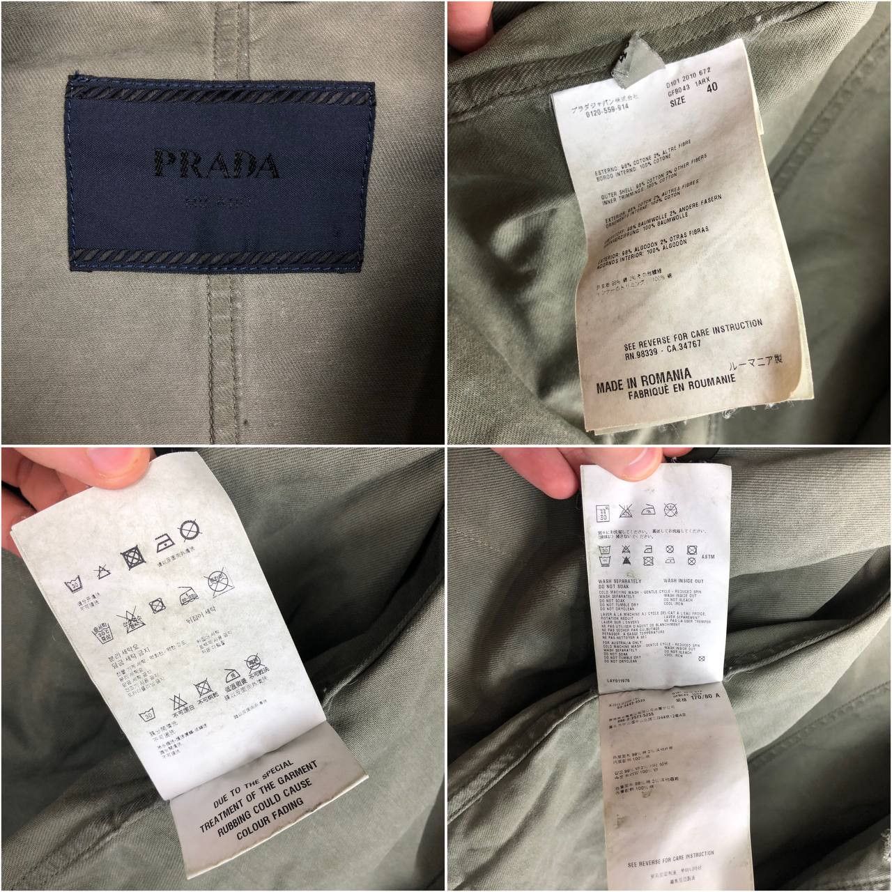 Prada Khaki Faded Jacket size 40