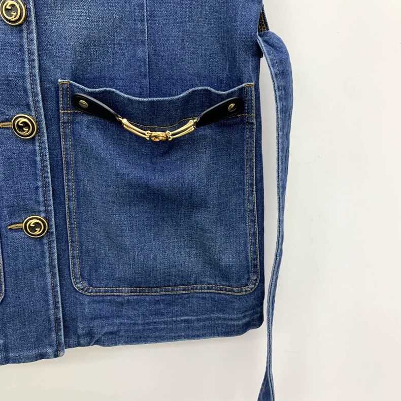 Gucci Gucci Dark blue cotton round-neck sleeveless single-breaste Size S / US 4 / IT 40 - 4 Thumbnail