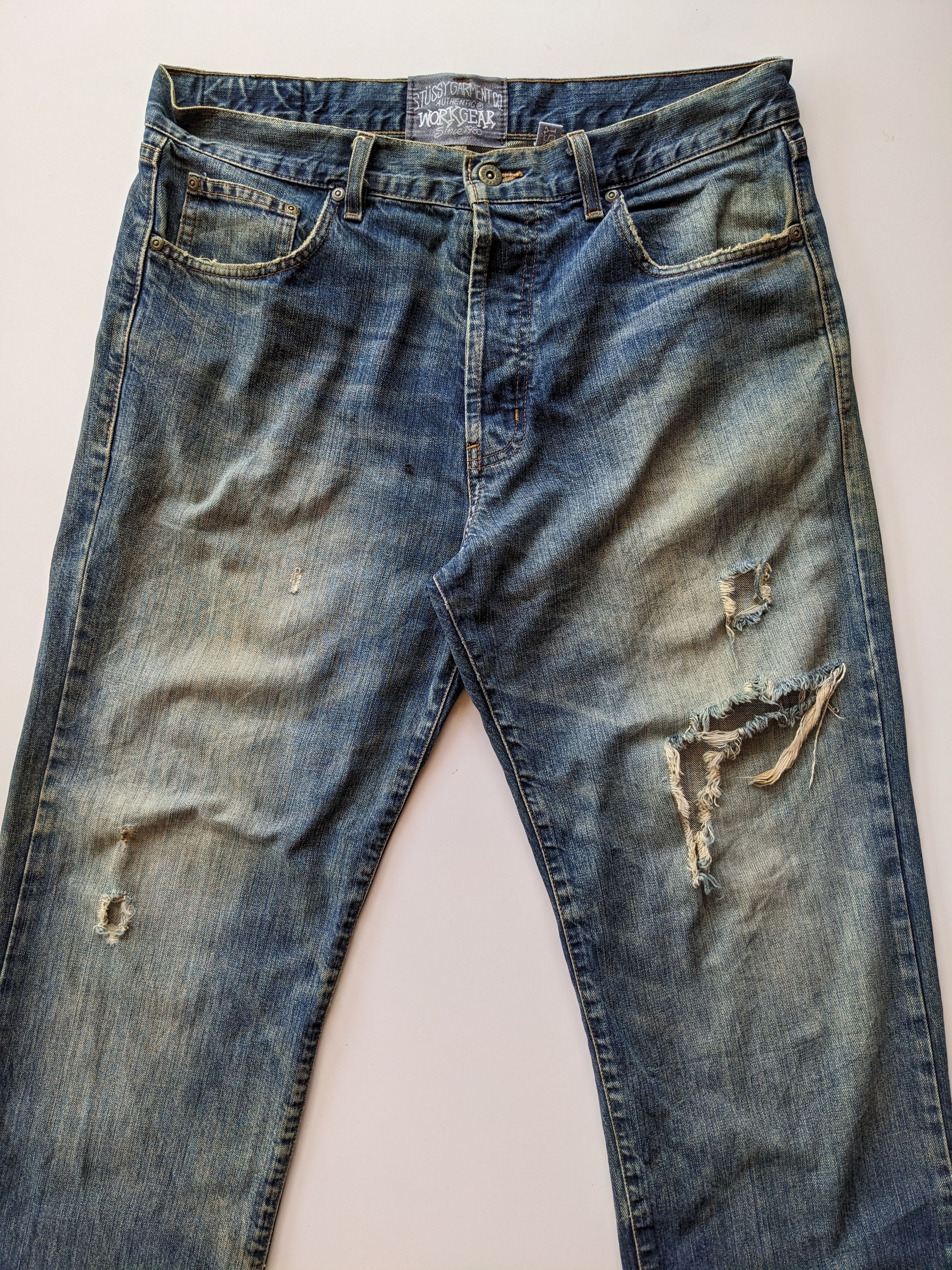Stussy Vintage Stussy Garment workgear distressed jeans Size US 34 / EU 50 - 3 Thumbnail