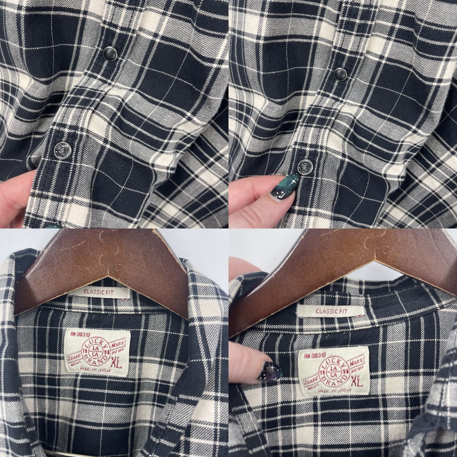 Lucky Brand Lucky Brand Shirt Mens XL Classic Fit Plaid Western Pearl Snap Cowboy READ y2k Size US XL / EU 56 / 4 - 8 Thumbnail