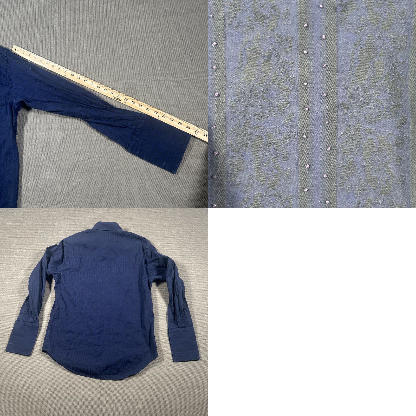 Robert Graham Robert Graham Shirt Mens Medium Blue Flip Cuff Pearl Button Size US M / EU 48-50 / 2 - 9 Thumbnail