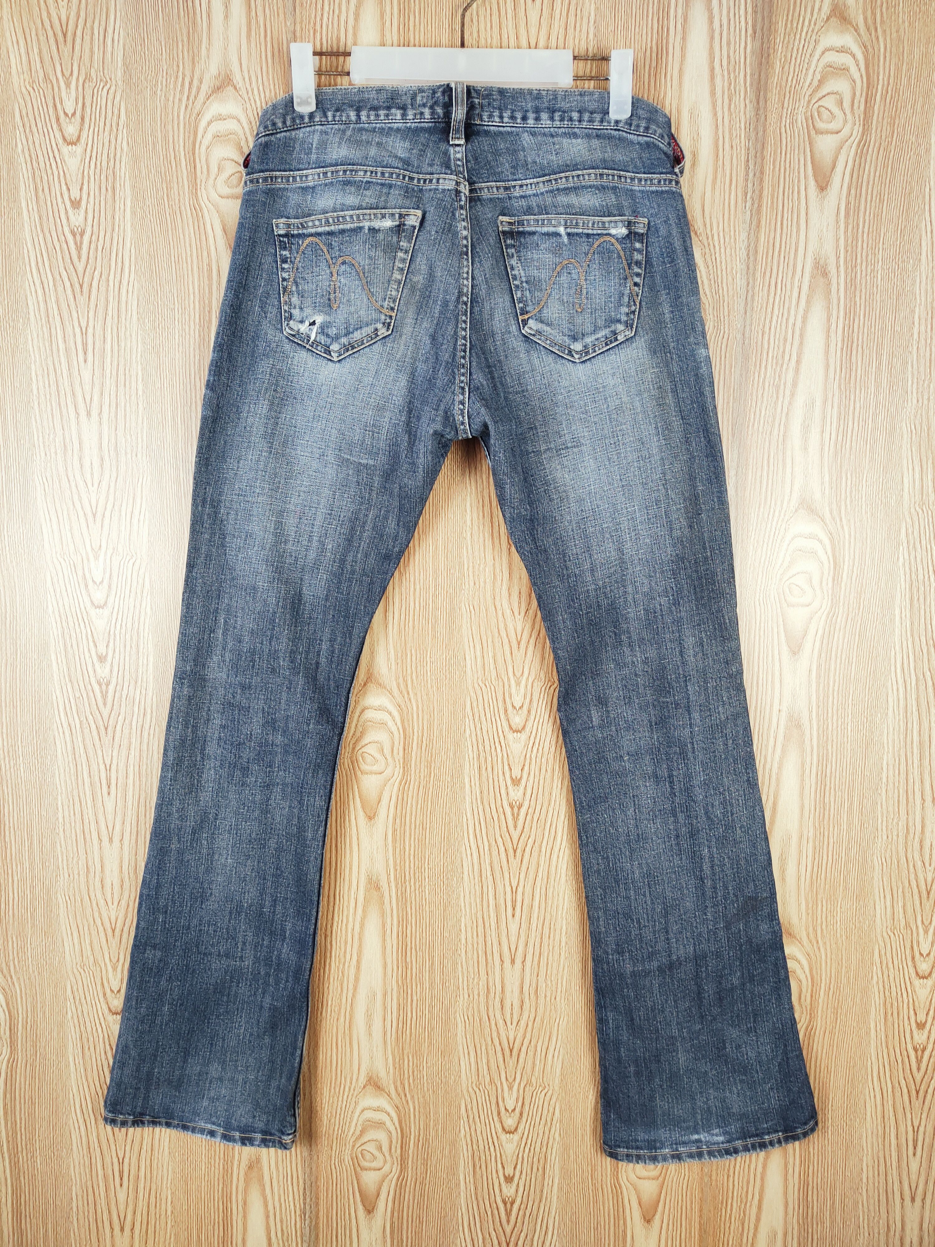 Japanese Brand × Vintage Vintage 💥 Blaze Dark Blue Distressed Ripped Jeans Size 33" - 8 Thumbnail