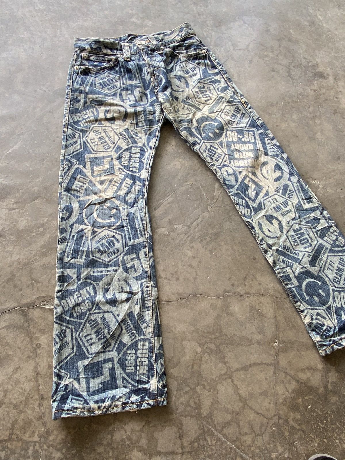 Hysteric Glamour × Japanese Brand × Tornado Mart 💥last call💥Japanese Co & Lu Jeans Fully Printed Glam Up 🔥 Size US 29 - 1 Thumbnail