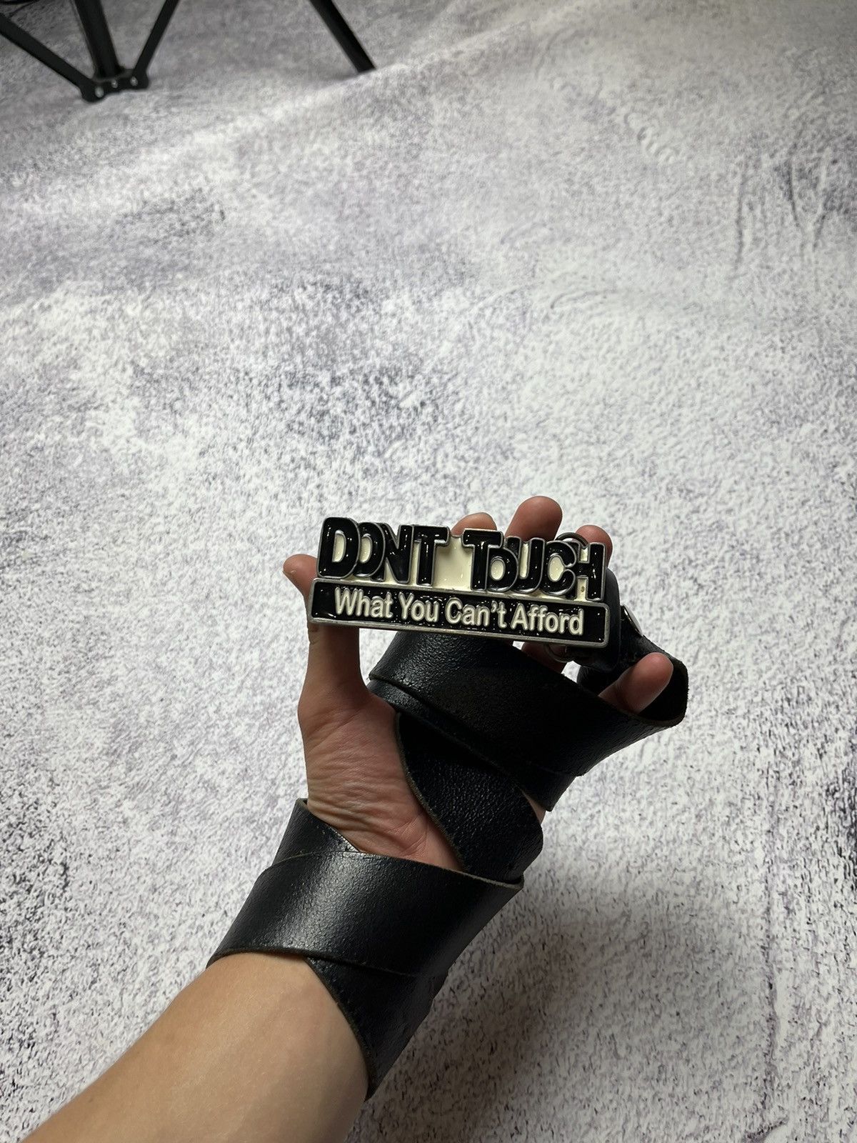 Vintage AVANT-GARDE DONT TOUCH What You Can't Afford LEATHER BELT Size ONE SIZE - 2 Thumbnail