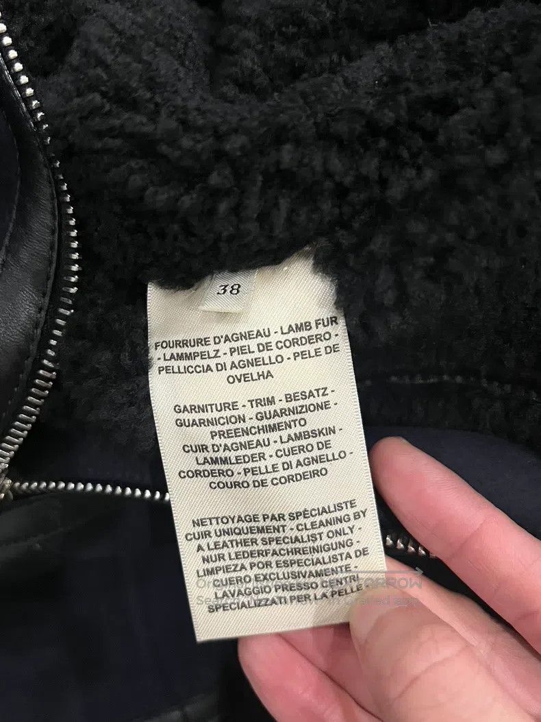 Hermes Hermes Leather and Fur Integrated Jacket, Dark Blue Size XS / US 0-2 / IT 36-38 - 3 Thumbnail