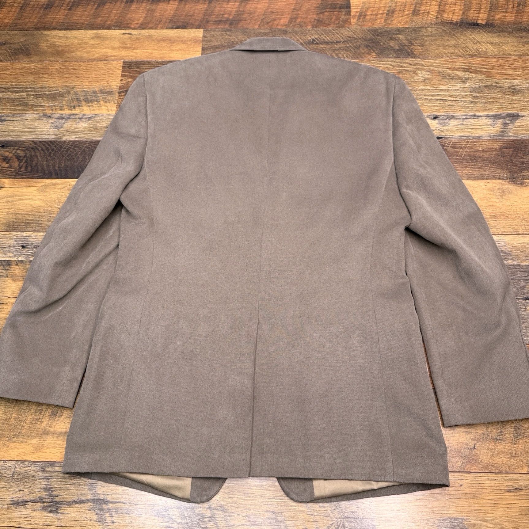 Ralph Lauren Lauren Ralph Lauren Blazer 40R Taupe Sport Coat Men Regular Chest 42 2-Button Notch Lapel Solid Microfiber Polyester Dry Clean Only Vintage No N/A Size 40R - 2 Thumbnail