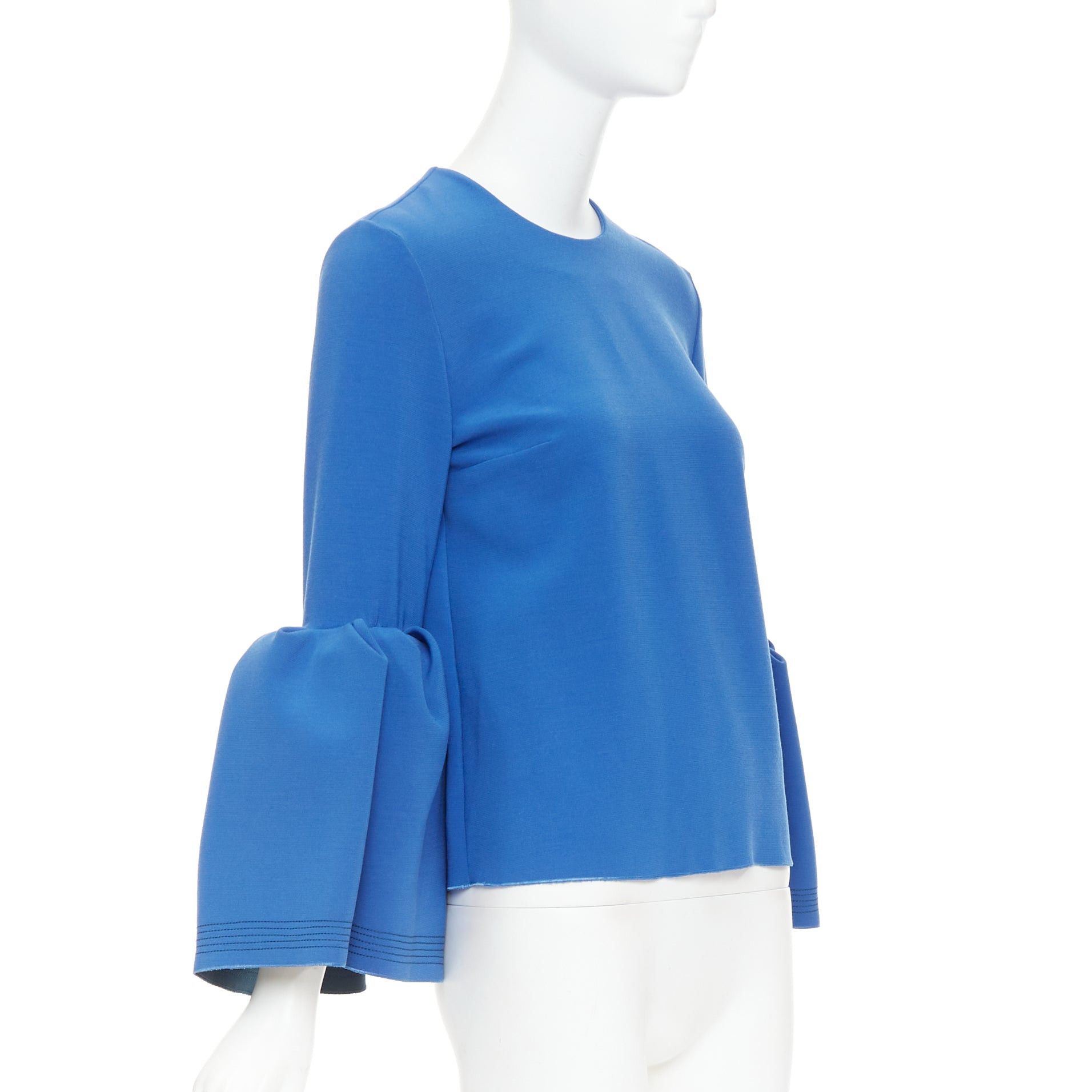 ROKSANDA ROKSANDA cobalt blue ruched bell sleeve structured top UK8 S Size S / US 4 / IT 40 - 1 Thumbnail