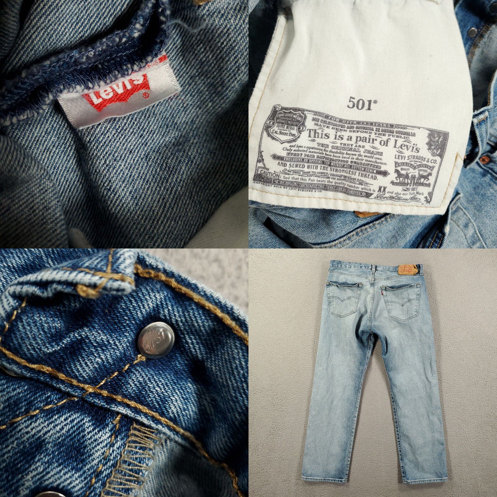 Levi s Levis 501 Jeans Mens 36x30 Button Fly Original Fit Denim Cotton Light Wash Blue Grailed