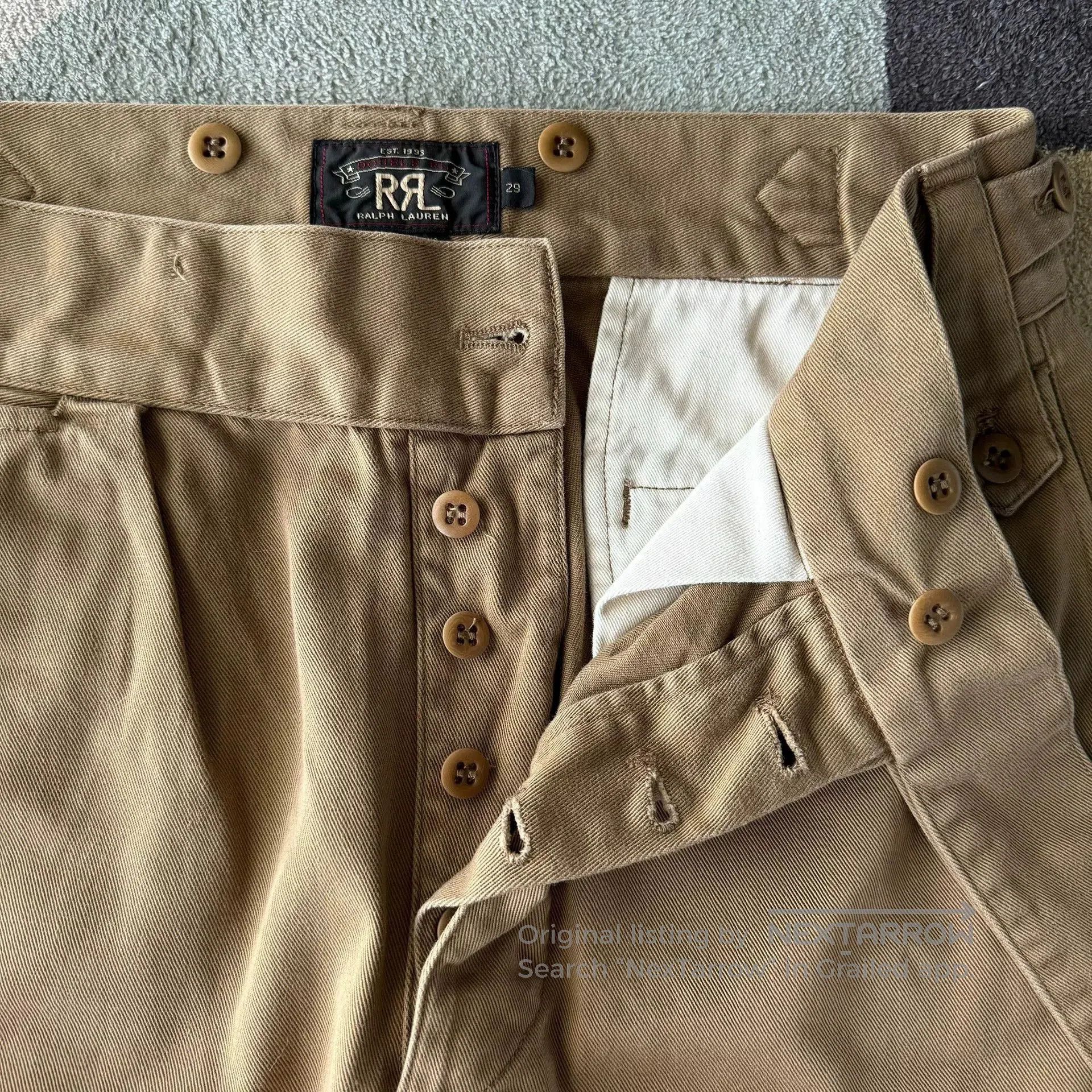 RRL Ralph Lauren RRL Ralph Lauren Double RL Khaki Military Pants. Size US 29 - 4 Thumbnail