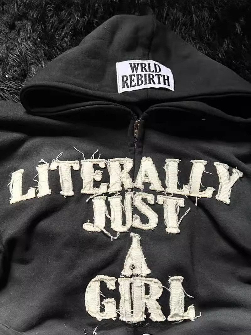 Other Y2K letter patch embroidered hoodie loose zipper top Size 4XL / US 24-26 - 6 Thumbnail