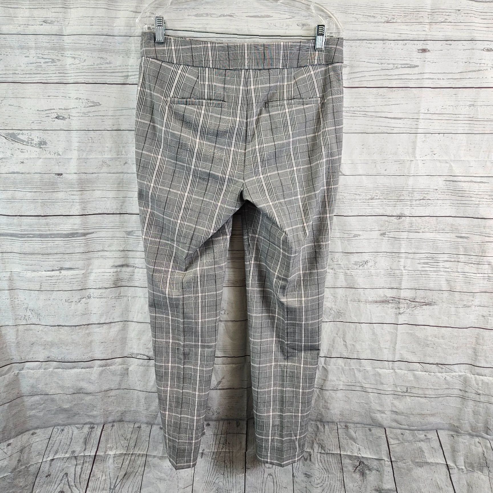 Loft VINTAGE? (No) Ann Taylor LOFT Womens Marisa Pants Sz 4 Black Plaid Mid Rise Size 27" / US 4 / IT 40 - 3 Thumbnail