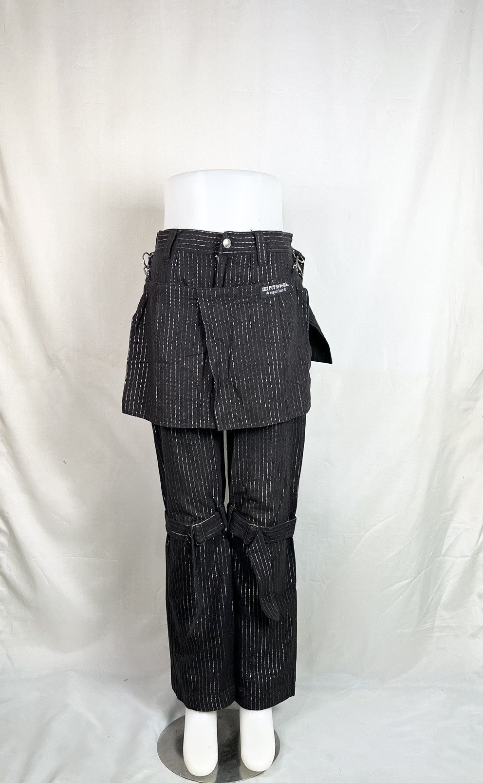 image of Seditionaries Sex Pot Revenge Bondage Pants Stripe in Black, Women's (Size 30)