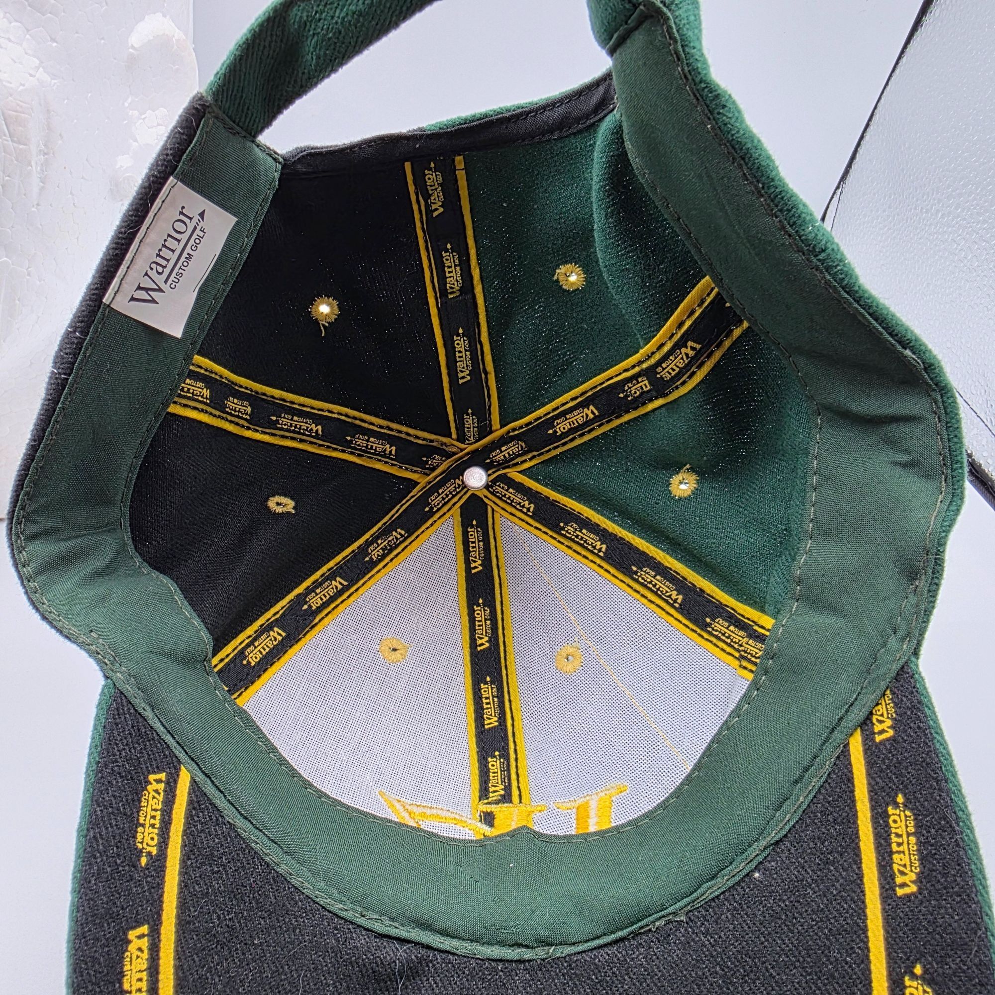 Other Warrior Custom Golf Adults Black Green Gold Hat Cap Baseball Size ONE SIZE - 7 Thumbnail