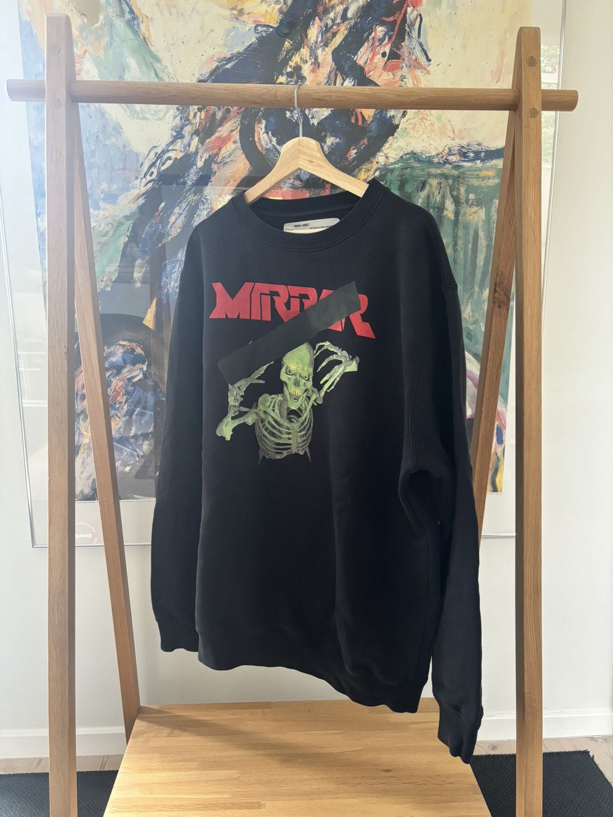 Off-White Off White Skull Mirror Crewneck by Virgil Abloh, size L. Size US L / EU 52-54 / 3 - 1 Thumbnail