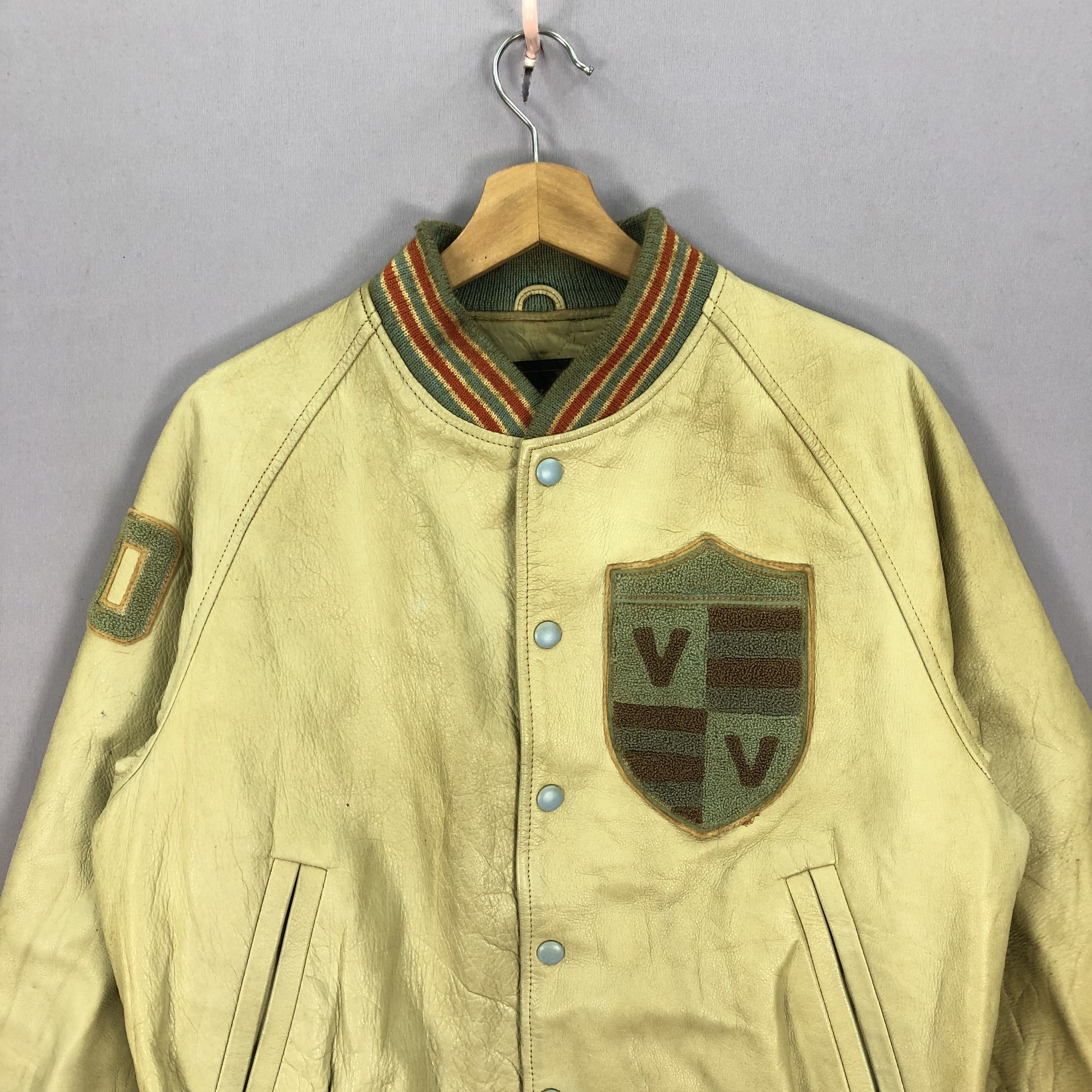 Vintage RARE Vintage 80s VOC Full Leather Varsity Bomber Jackets Size US M / EU 48-50 / 2 - 3 Thumbnail