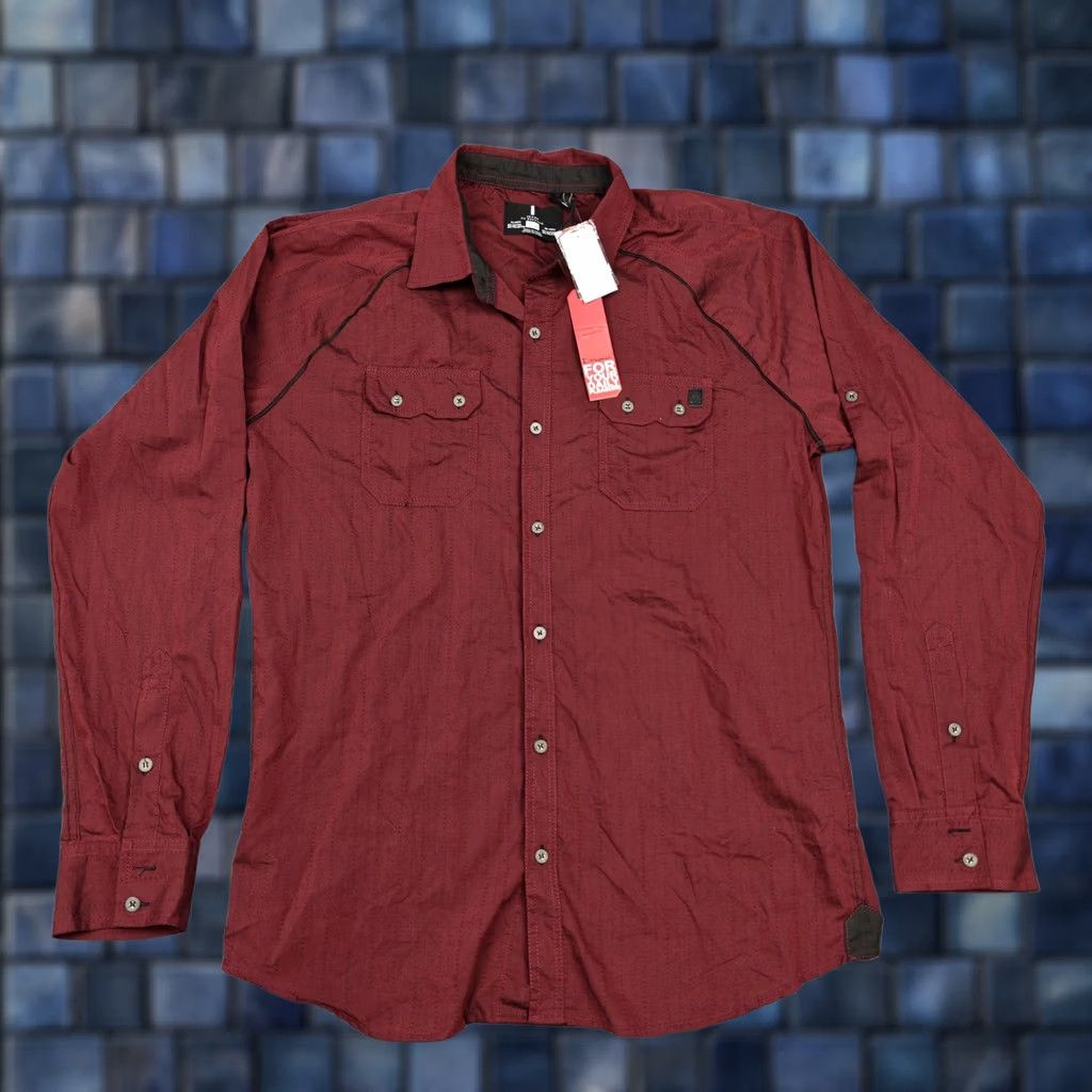 Vintage Jeans By Buffalo Shirt Mens Medium Red Cotton Blend Long Sleeve Button Up Casual Size US M / EU 48-50 / 2 - 1 Thumbnail