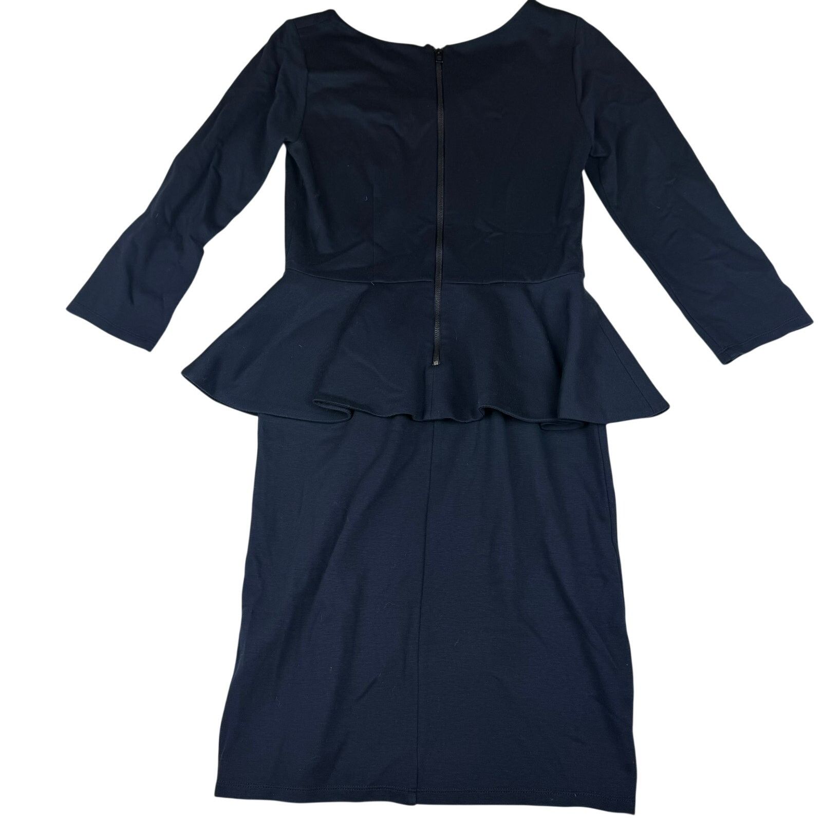 Alice + Olivia Alice + Olivia Navy Peplum Dress Size 10 Size L / US 10 / IT 46 - 2 Thumbnail