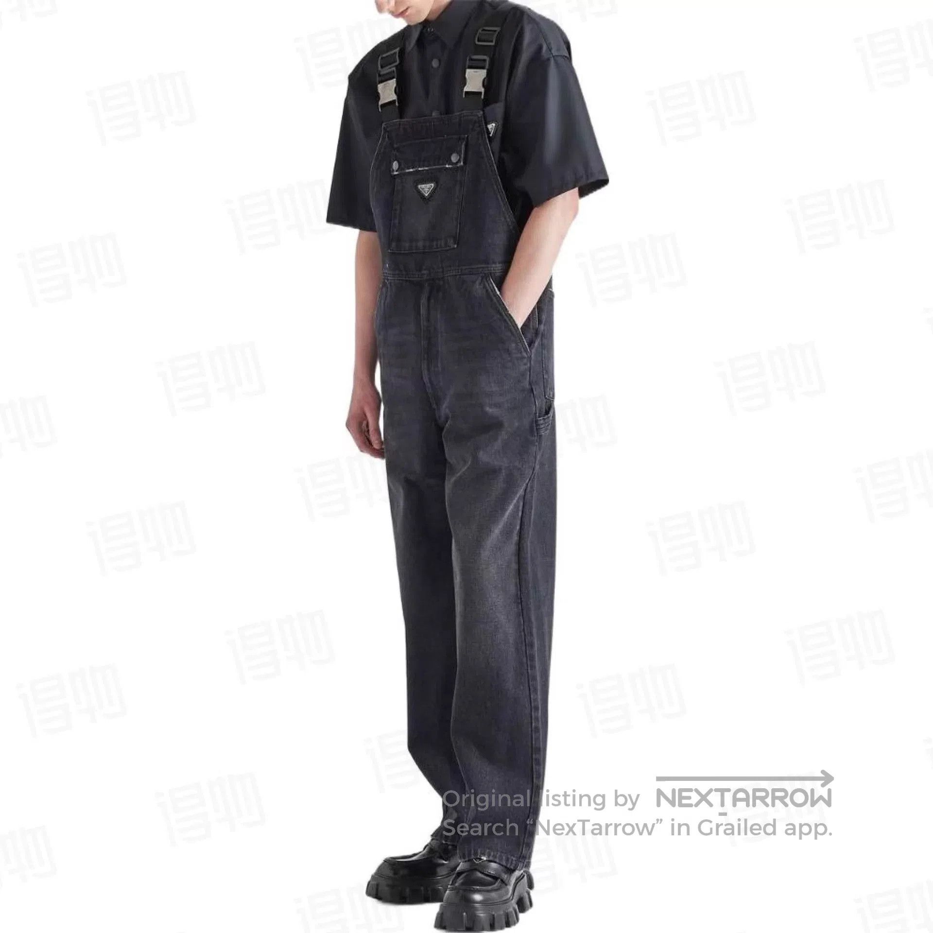 Prada Black Denim Overalls with Suspenders. Size US 32 / EU 48 - 7 Thumbnail