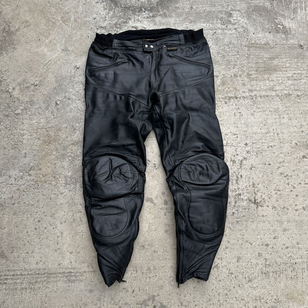 Leather × Vintage Vintage Moto Leather Pants Size 62 00s Y2K Style USA Size US 43 - 1 Thumbnail